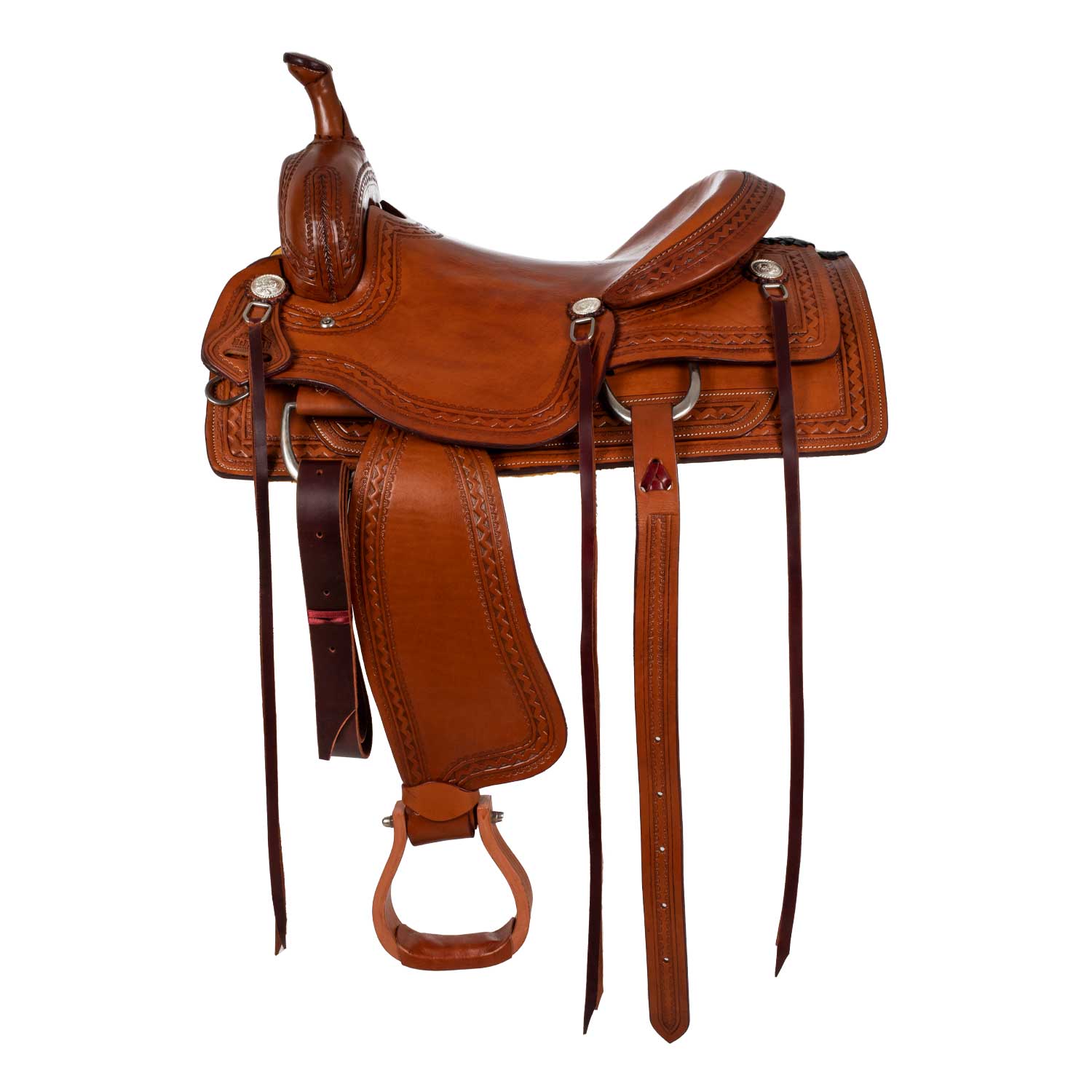 Sella western modello wade con lavorazione border stamp