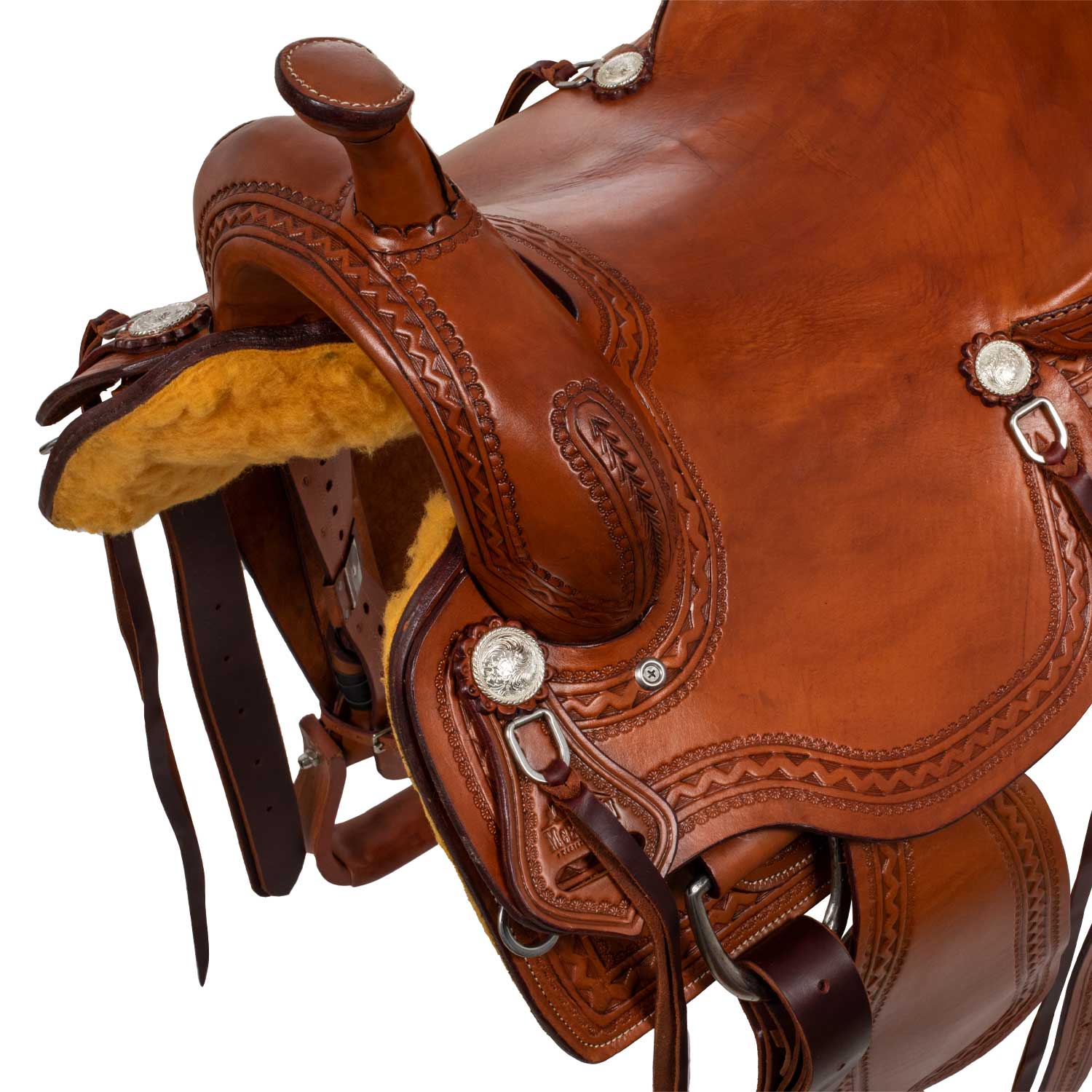 Sella western modello wade con lavorazione border stamp