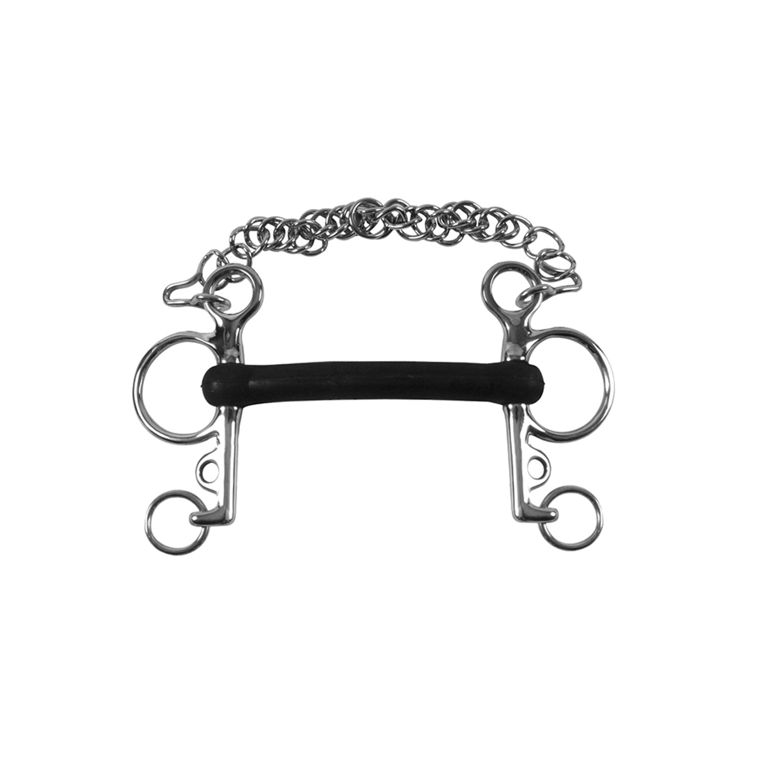 Umbria Equitazione Pelham Inox Intero Aste Corte Gomma Rigida
