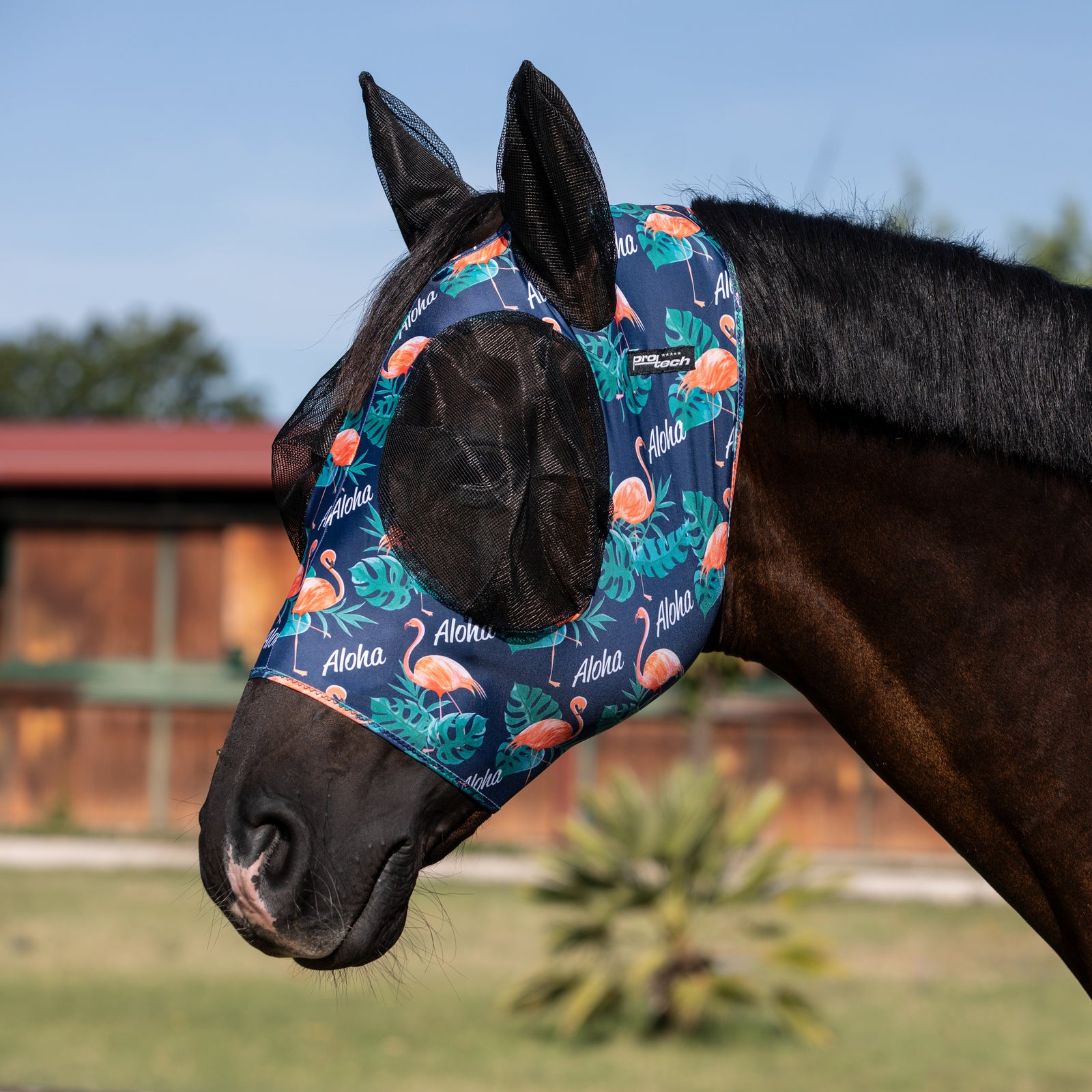 Maschera anti mosche in lycra con rete copriorecchie ALOHA