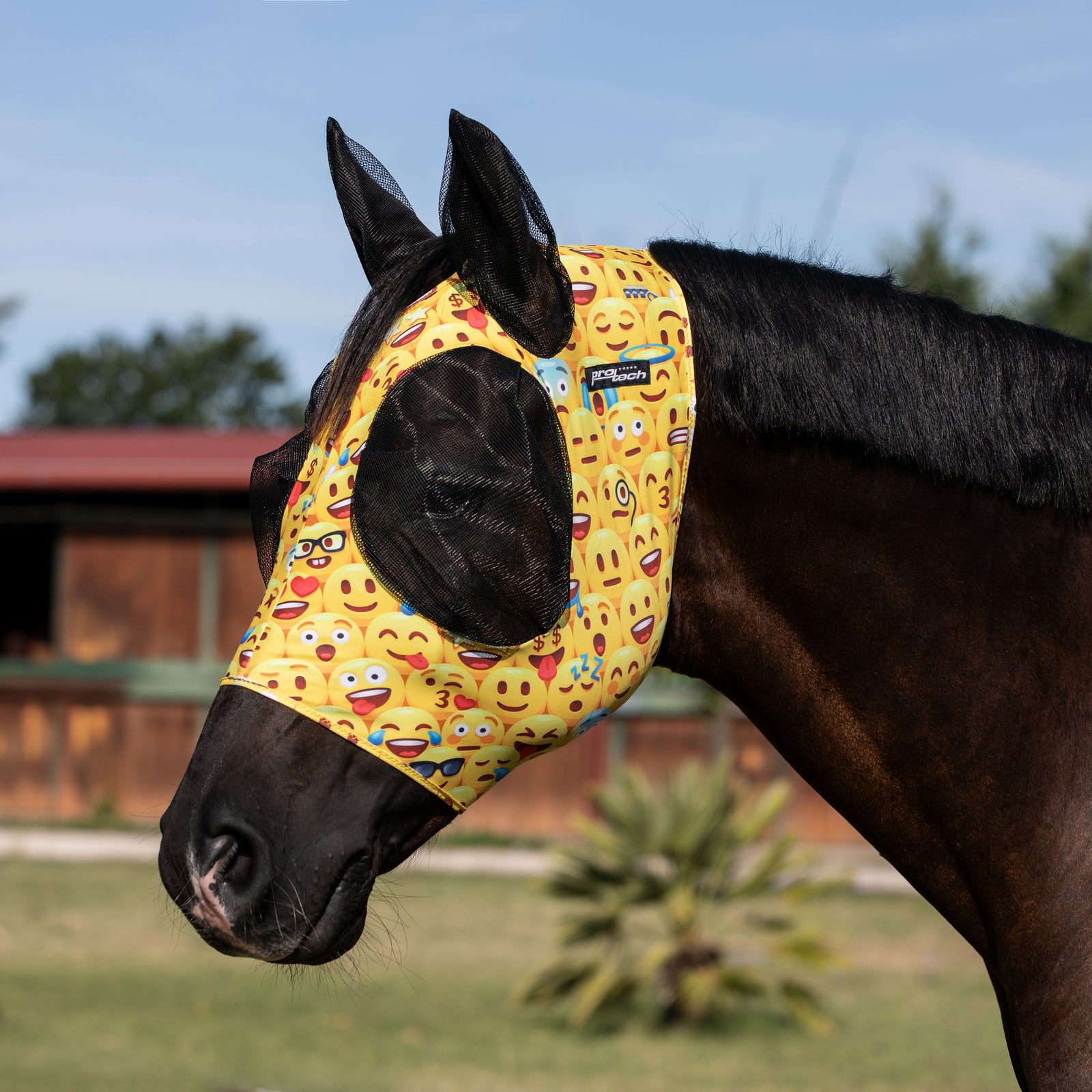 Maschera anti mosche in lycra con rete copriorecchie EMOTICON