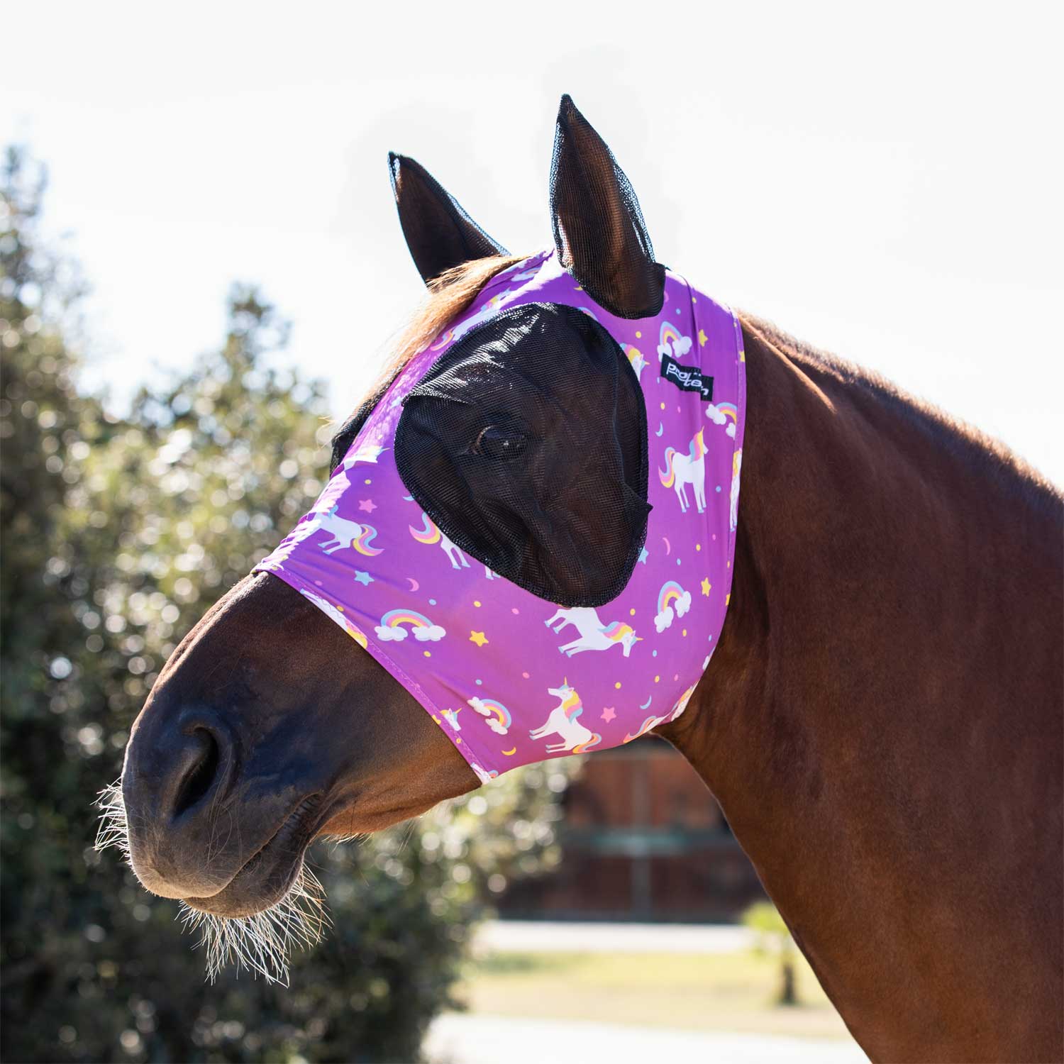 Maschera anti mosche in lycra con rete copriorecchie UNICORN