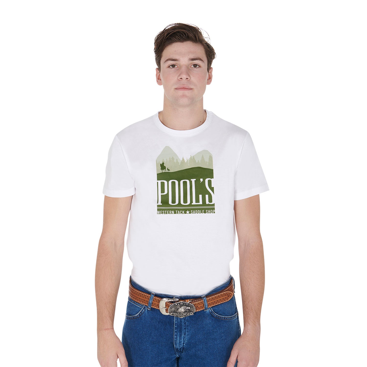 T-shirt uomo mezza manica Pool's in morbido cotone con stampa Yellowstone