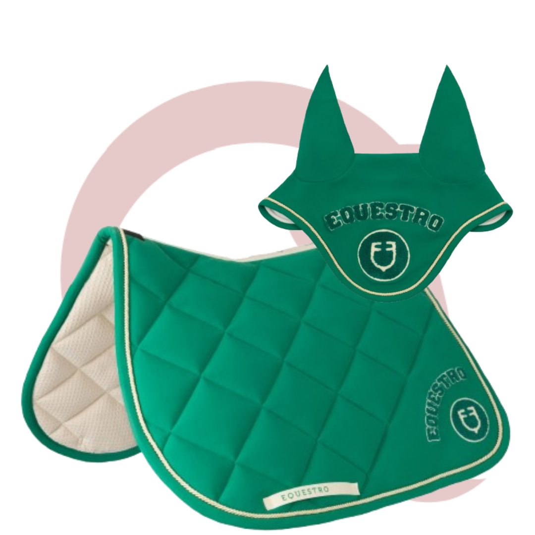 kit Sottosella e Cuffietta Equestro con logo su patch in spugna