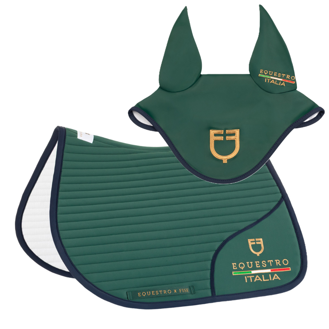 Kit Sottosella + Cuffietta in tessuto tecnico Equestro X FISE 100