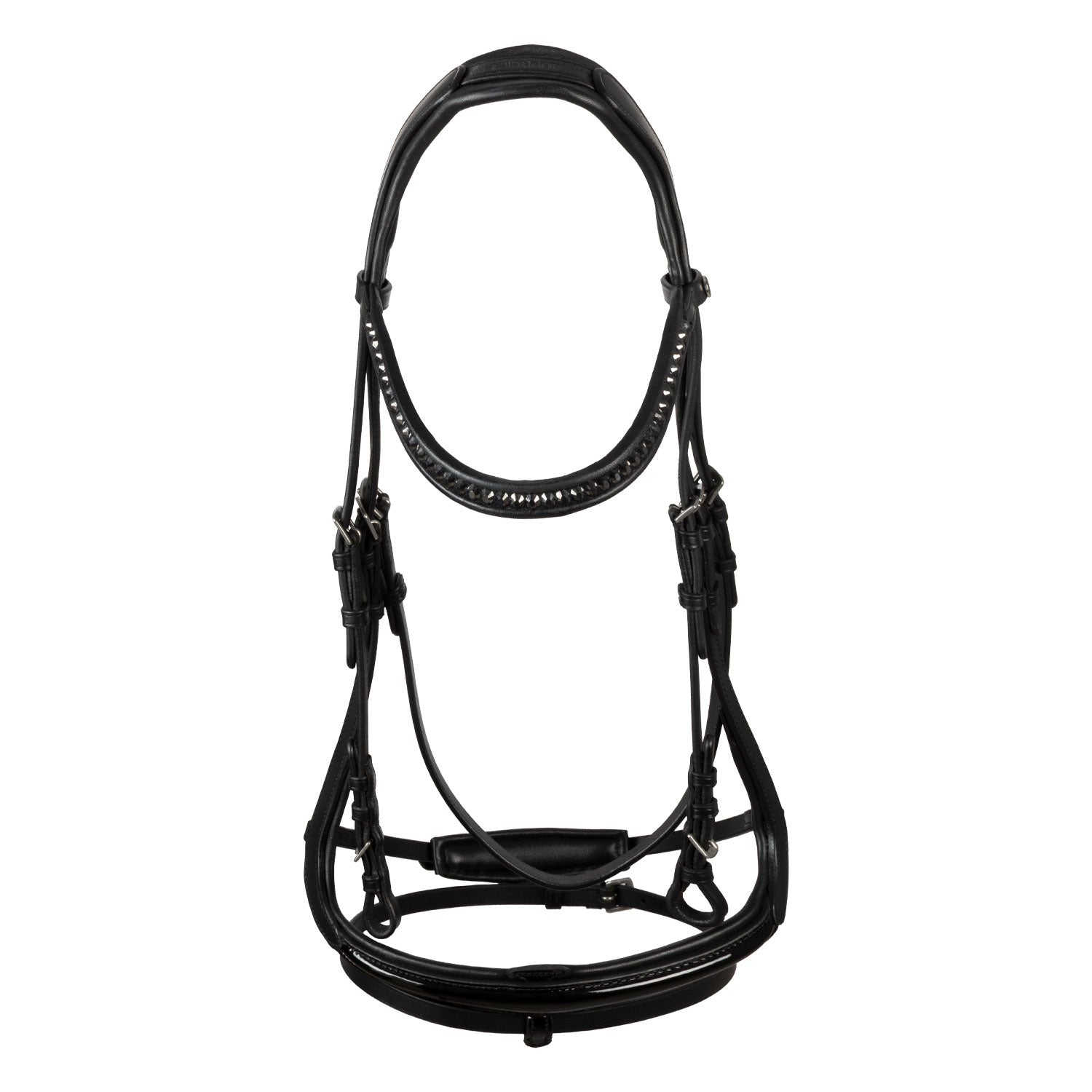 Supreme Testiera Dressage Modello Hemelite con Redini in Gomma