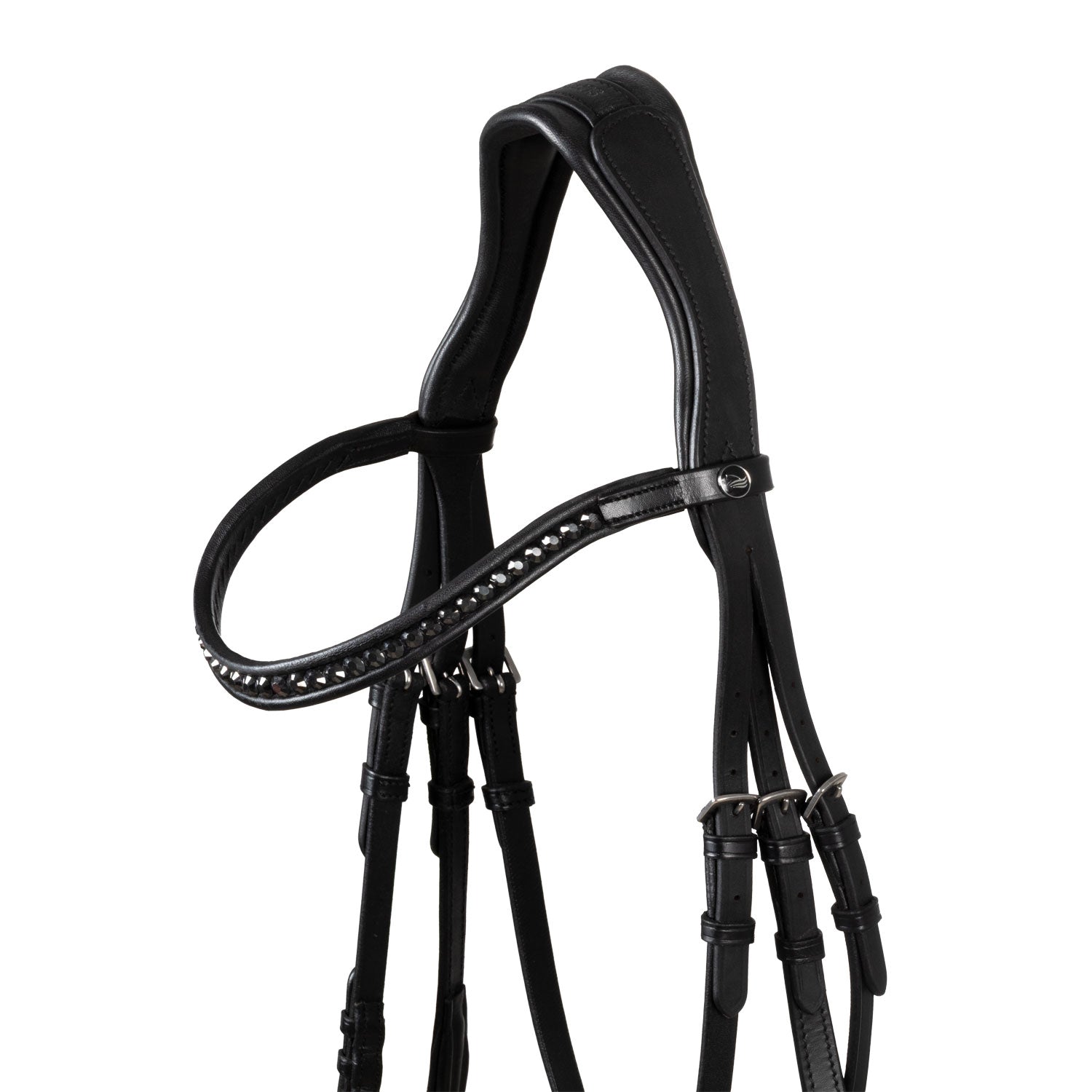 Supreme Testiera Dressage Modello Hemelite con Redini in Gomma
