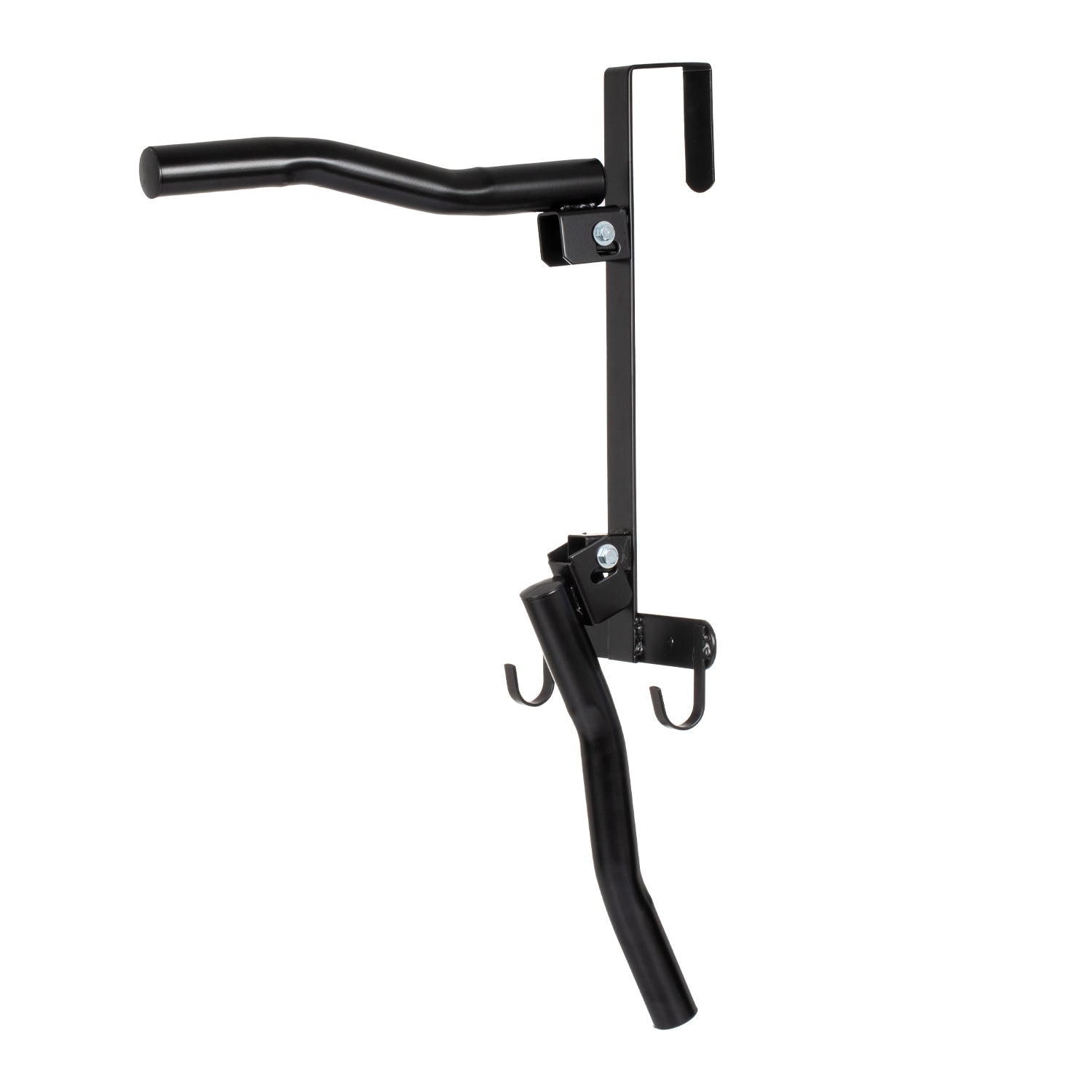 Poggiasella pieghevole per due selle con aggancio al box e 2 portabiglie