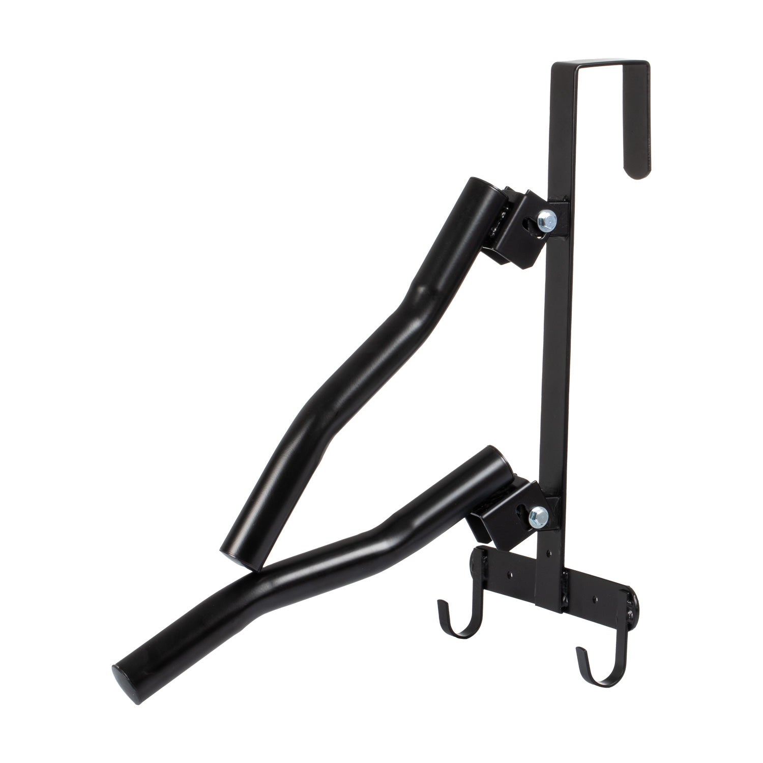 Poggiasella pieghevole per due selle con aggancio al box e 2 portabiglie