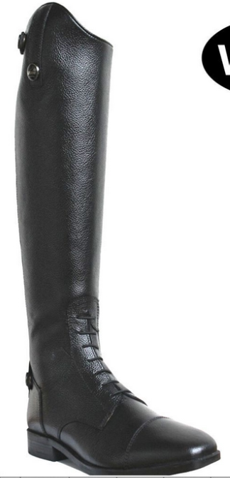 Stivali Equitazione Winner in pelle nera con lacci