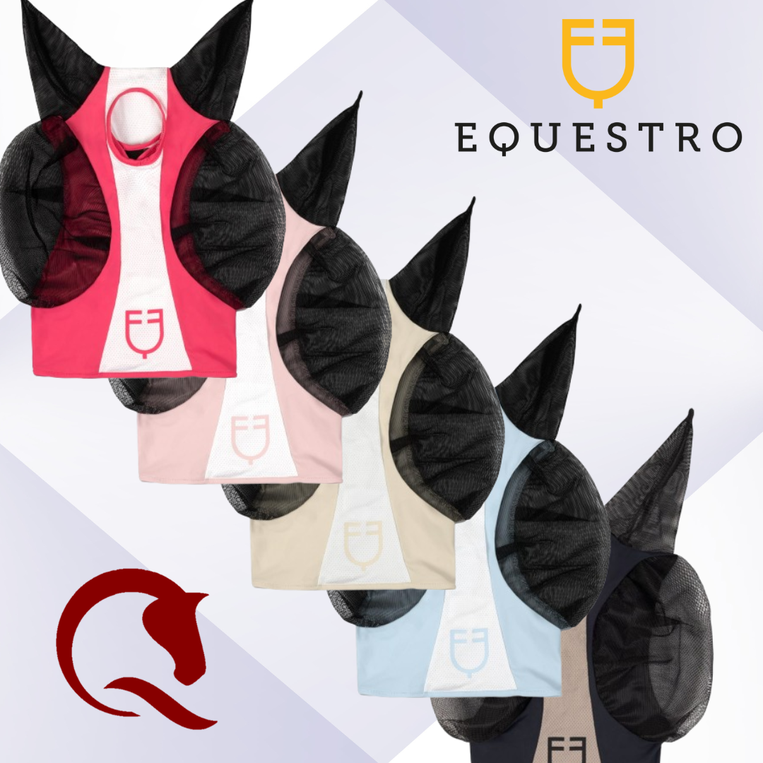 Maschera anti mosche Equestro in mesh bicolore colored