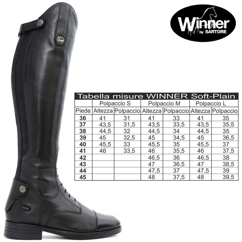 Stivali Equitazione Winner con tecnologia Soft Plain con lacci
