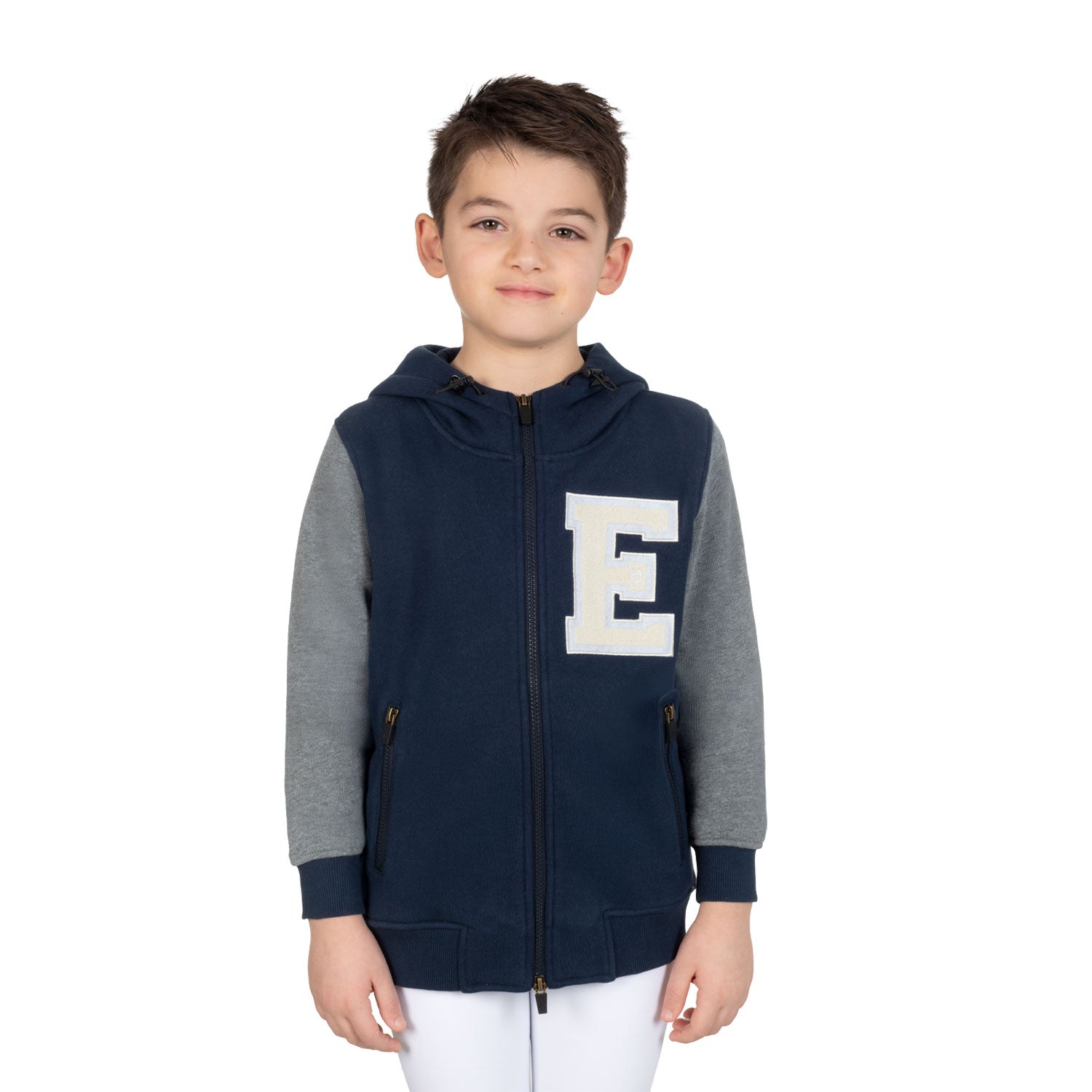 Equestro boy's winter full zip hoodie - neutra