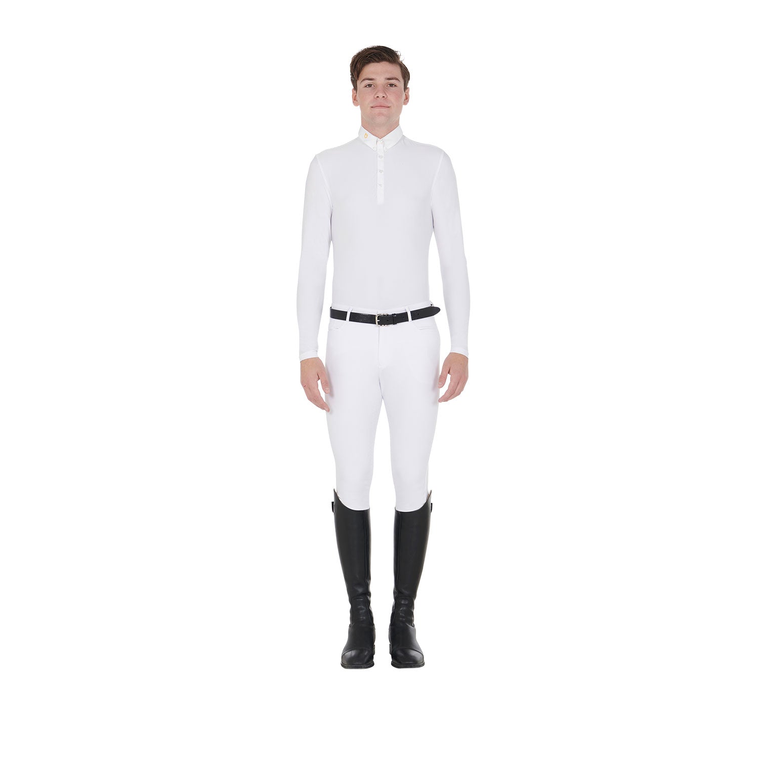 Equestro polo uomo equestro manica lunga modello warm+ - Colore WHITE