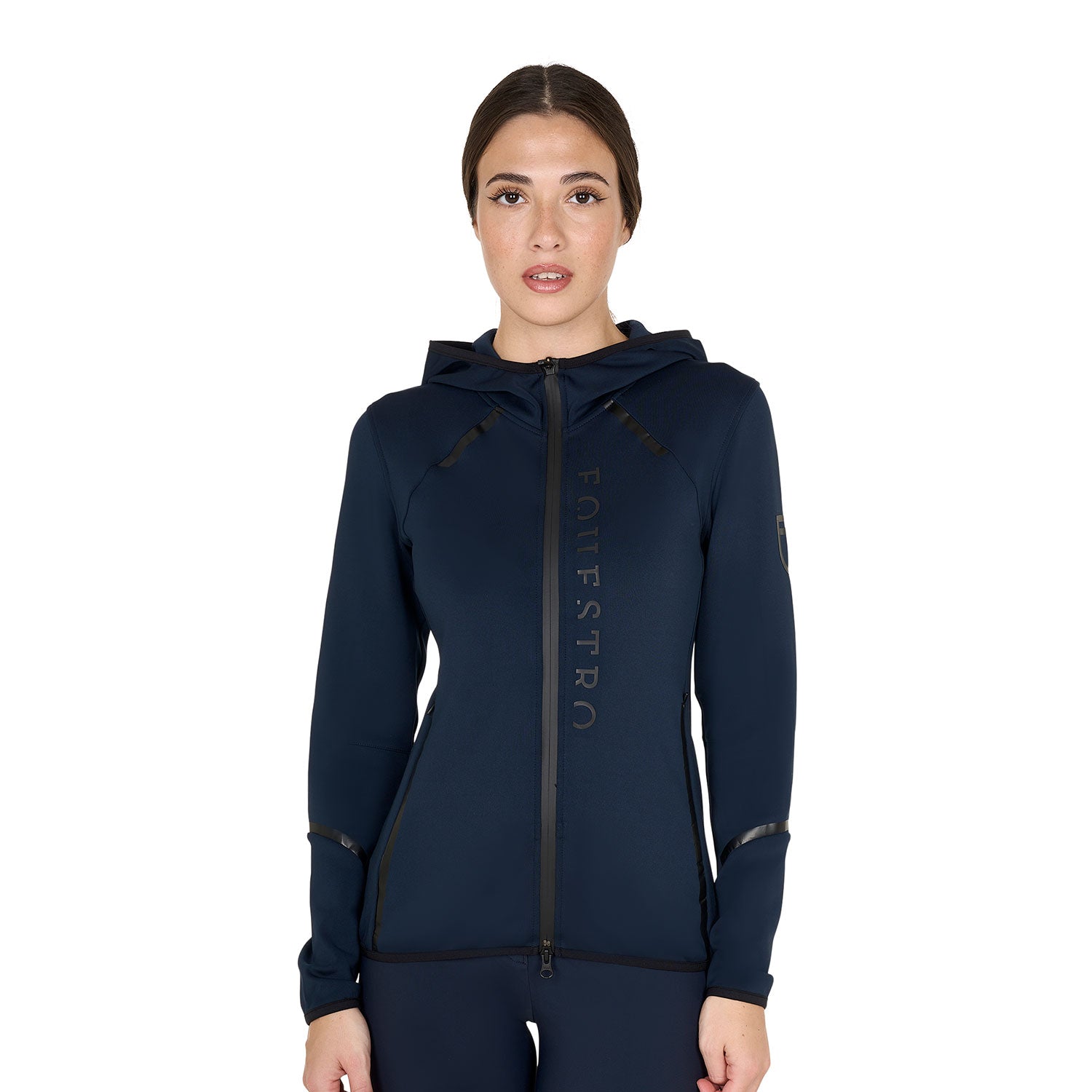 Equestro women's tecno jersey hoodie zip - neutra