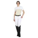 Equestro woman polo shirt ss buttons 1/2 mesh - Colore BEIGE