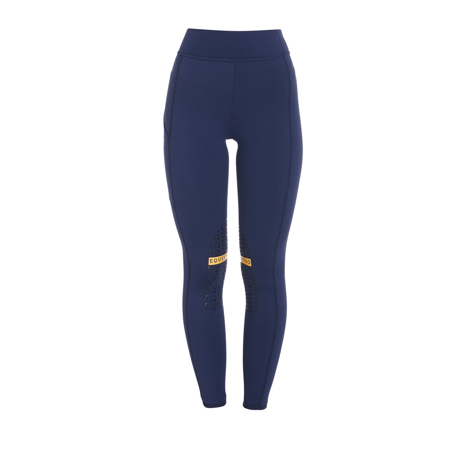 Equestro leggings equestro modello kao light tessuto tecnico elasticizzato - Colore NAVY/YELLOW 1235C