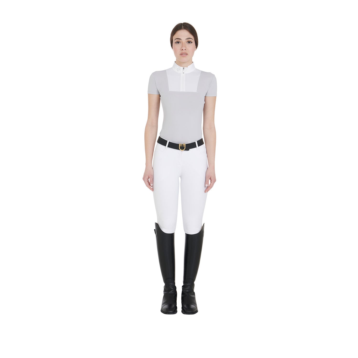Equestro polo donna manica corta modello mariam - Colore GREY/WHITE