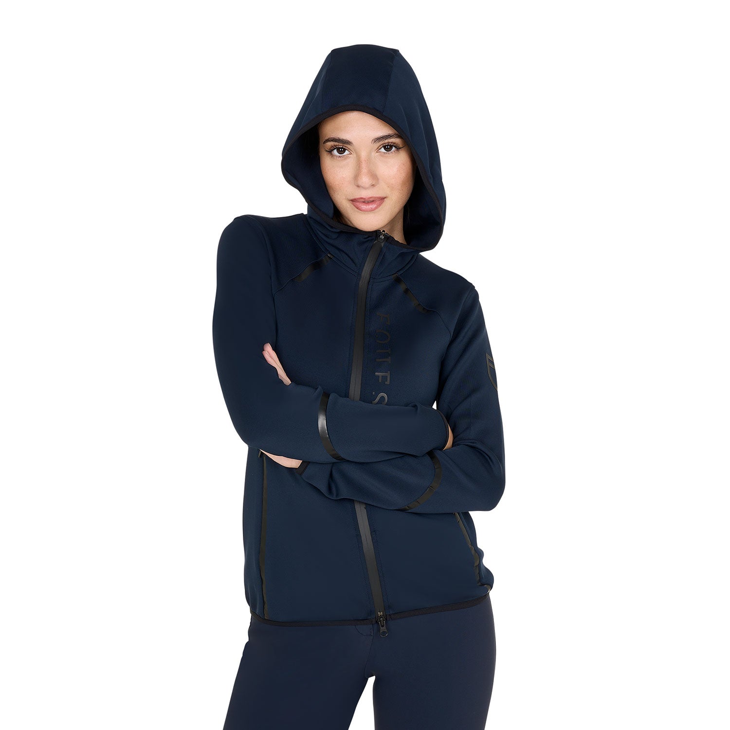 Equestro women's tecno jersey hoodie zip - Colore NAVY BLAZER (19-3923)