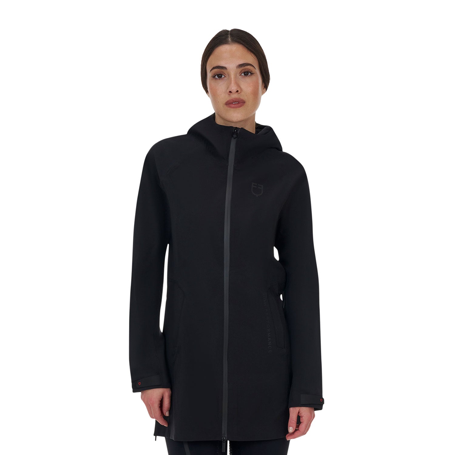 Equestro women's ridertechnology technical long raincoat jacket - neutra
