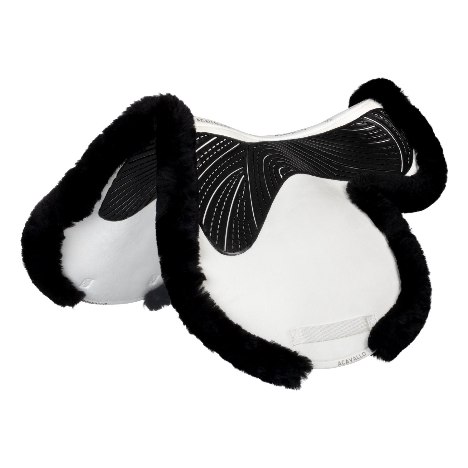 Acavallo twin sided gel pad jump numnah full sheepskin edge - Colore WHITE