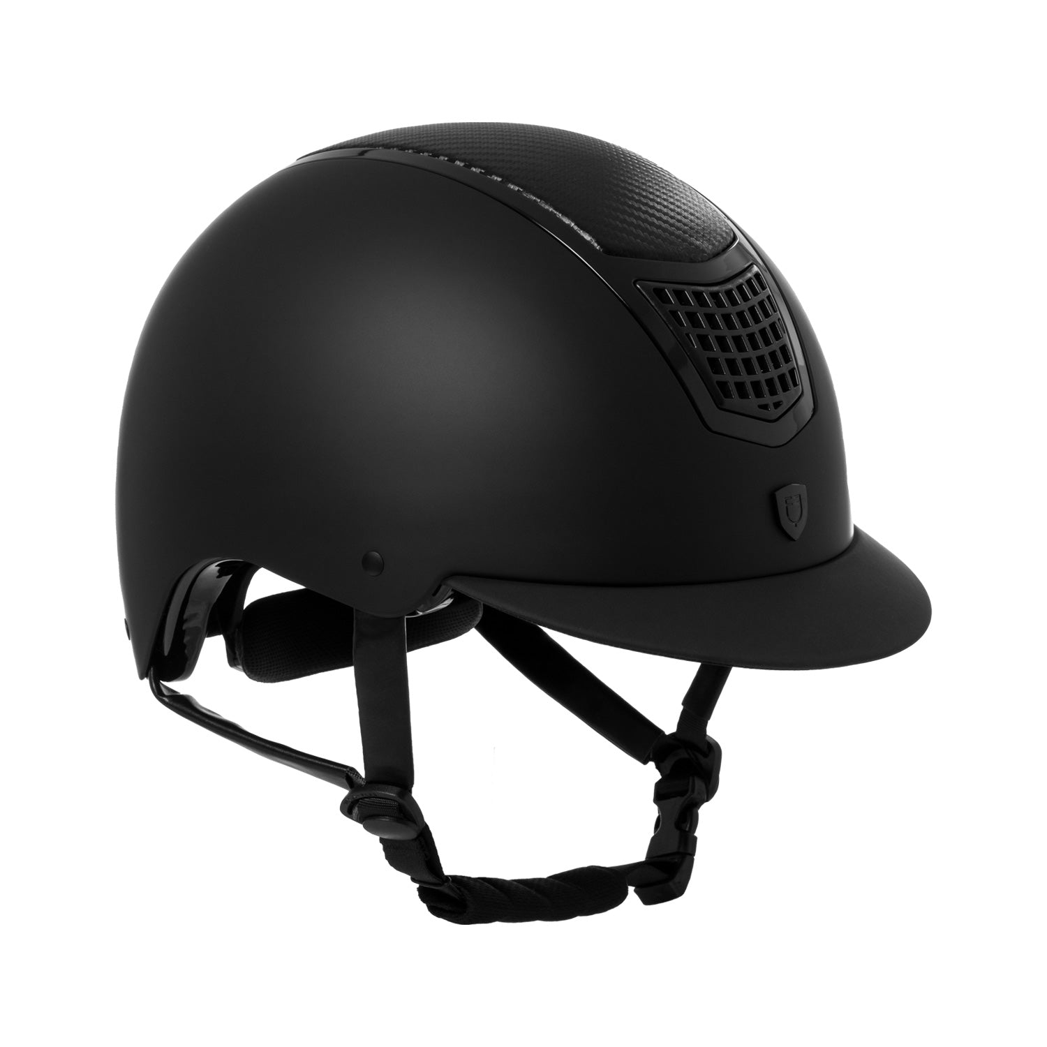 Equestro casco modello eclipse plain matt carbon finish rowel fitting - neutra