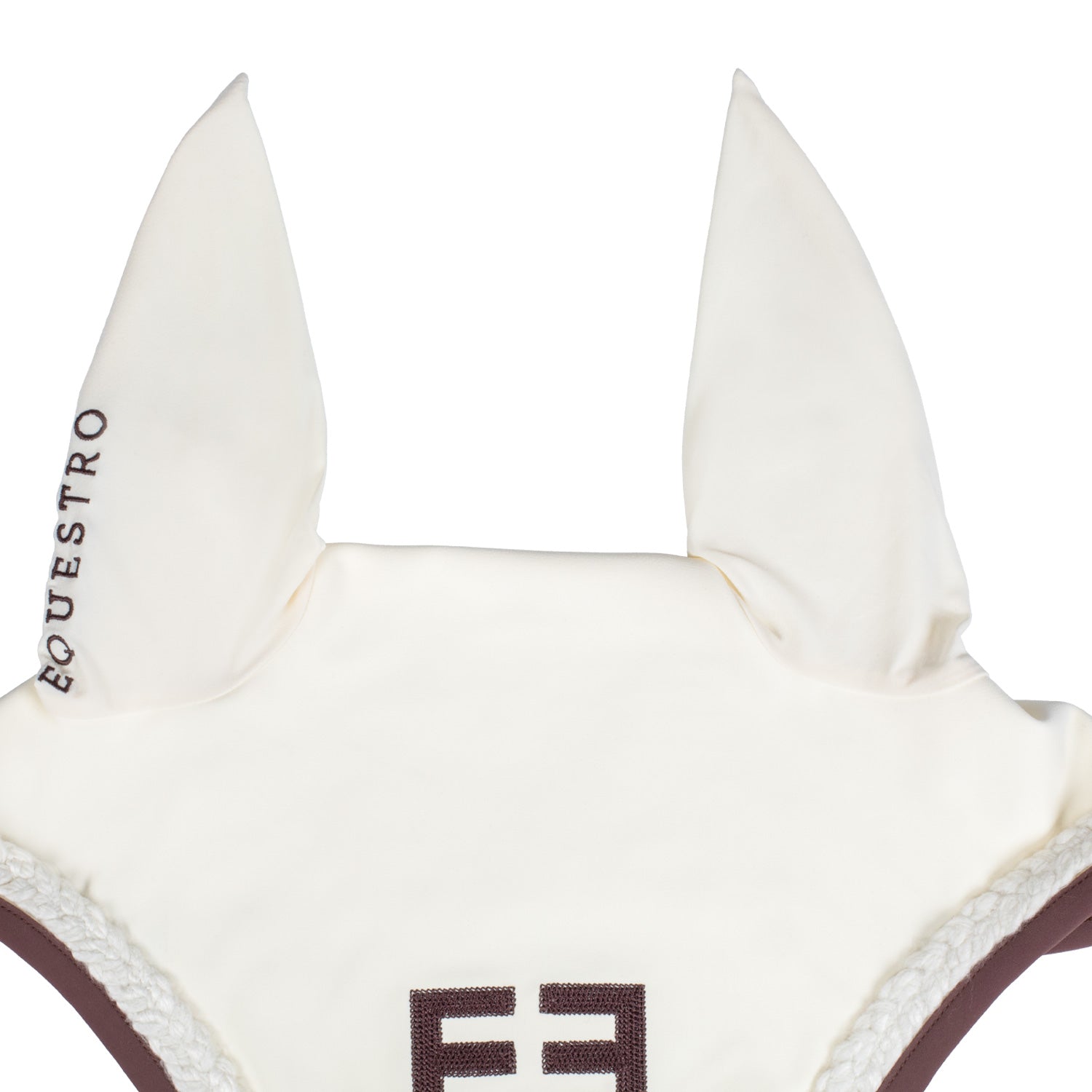 Equestro braided cord fly veil - Colore ANTIQUE WHITE (11-0105)/MARRON (18-1415)