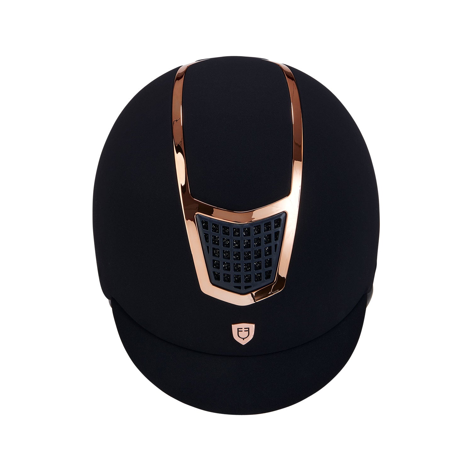 Equestro casco equestro modello eclipse plain velvet (3 padding) - Colore NAVY/ROSE GOLD