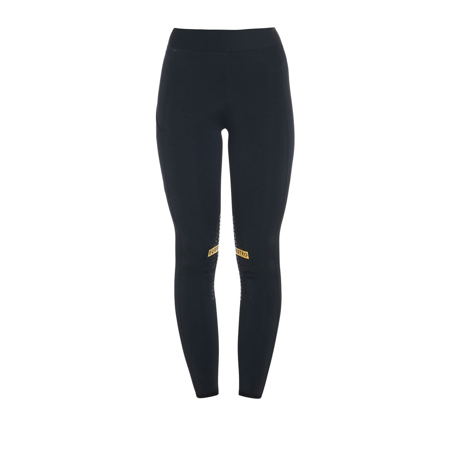 Equestro leggings equestro modello kao tessuto tecnico elasticizzato - Colore BLACK/YELLOW 1235C