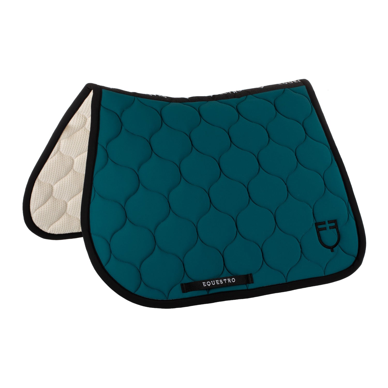 Equestro jumping saddle pad onion jersey black line edition - neutra