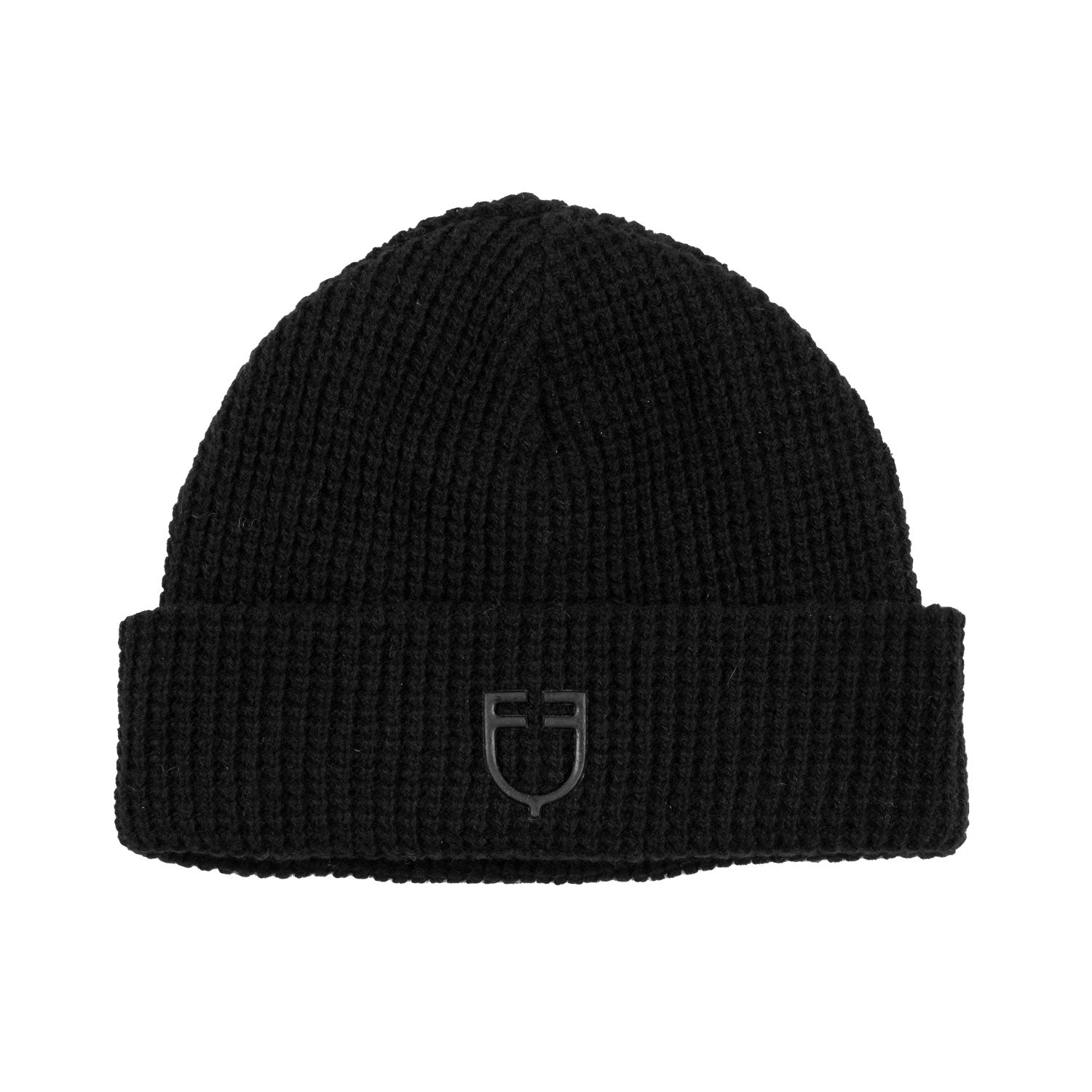 Equestro unisex knitted pattern beanie - Colore BLACK