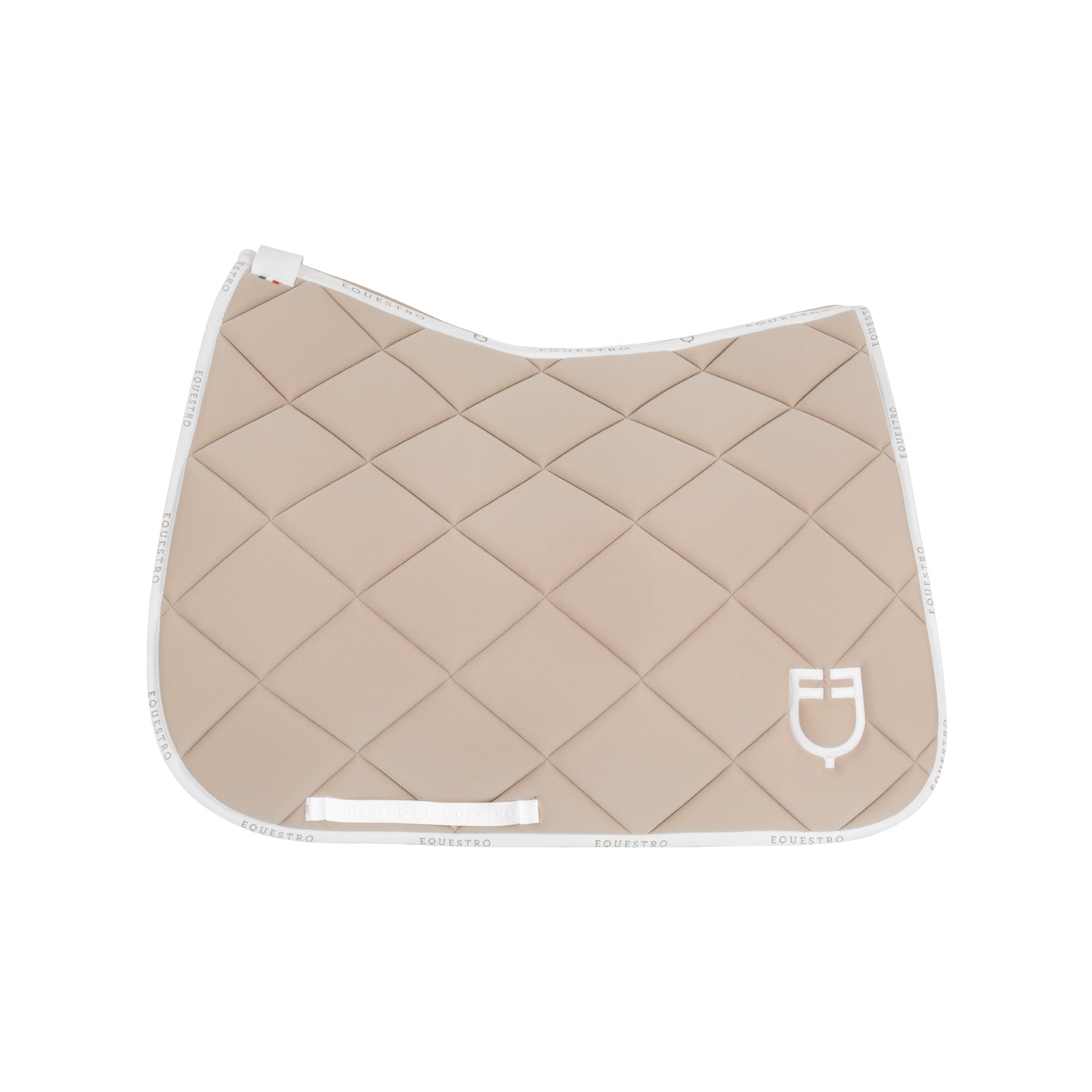 Equestro sottosella da dressage modello gp con logo - Colore SAND/WHITE