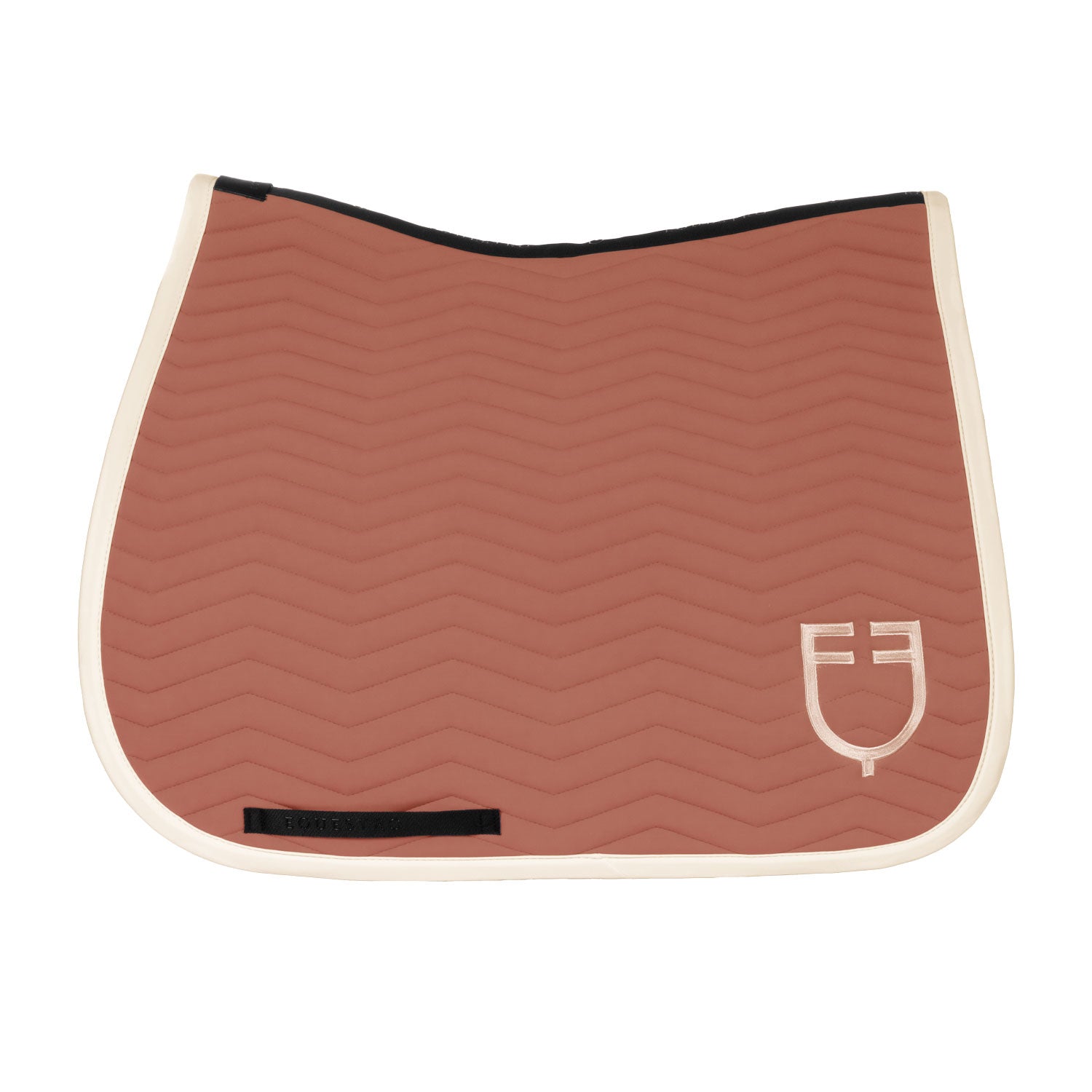 Equestro wave quilting dressage saddle pad - Colore REDWOOD (18-1443)/ANTIQUE WHITE (11-0105)