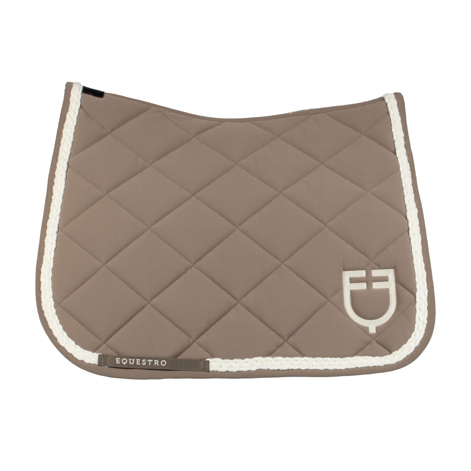 Equestro braided cord dressage saddle pad - Colore WALNUT (18-1112)/ANTIQUE WHITE (11-0105)