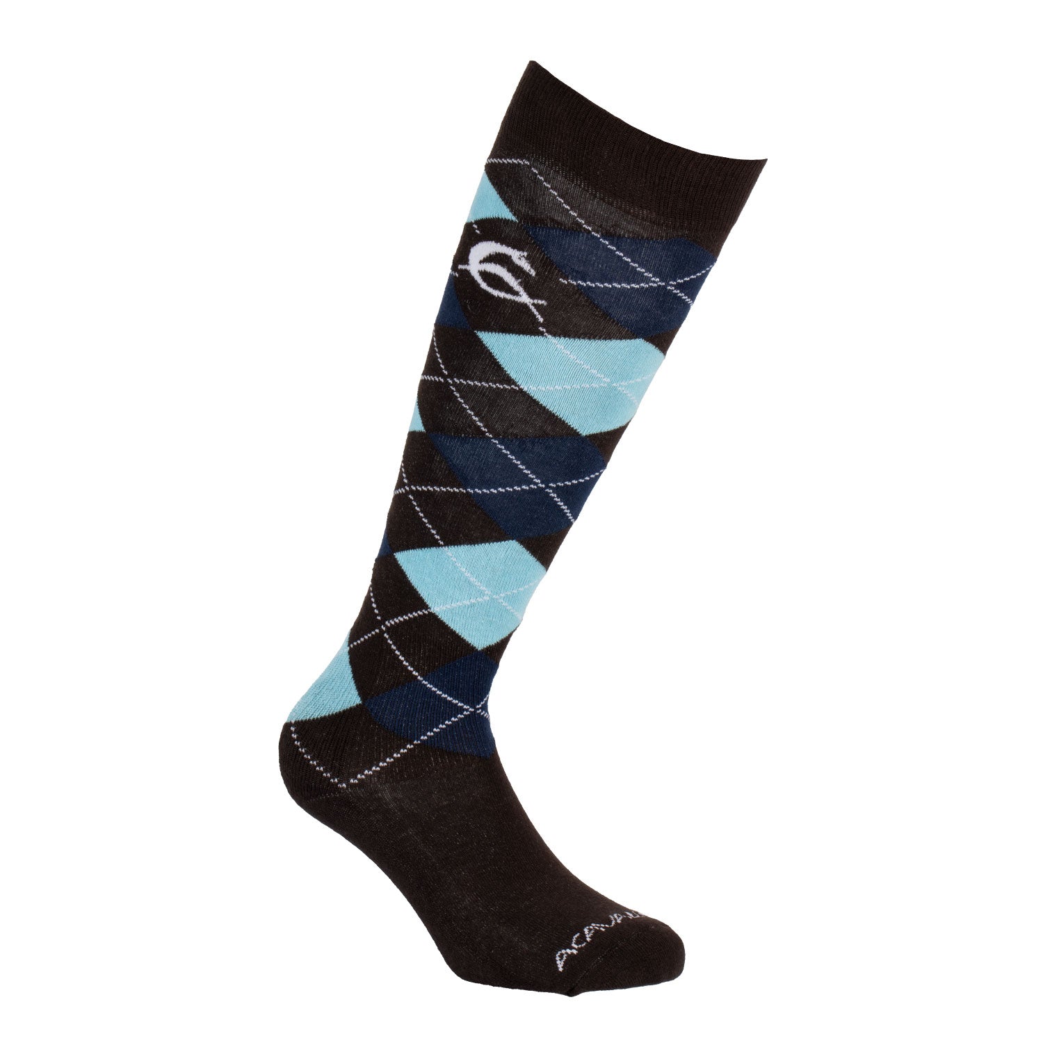 Acavallo acavallo cotton socks w/diamond - Colore DARK BROWN W/BLUE & LIGHT BLUE DIAMOND
