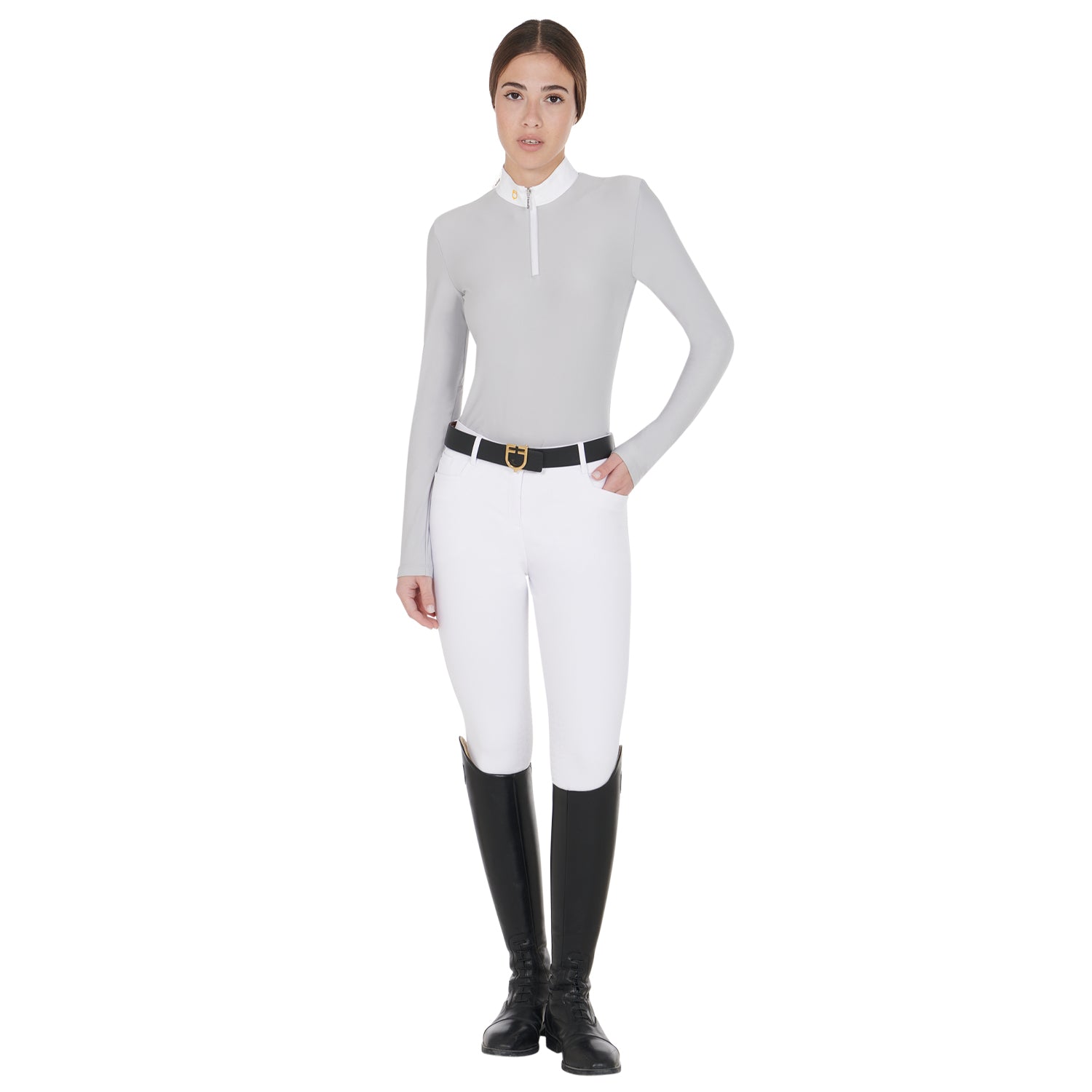 Equestro polo donna equestro manica lunga modello warm+ - Colore GREY