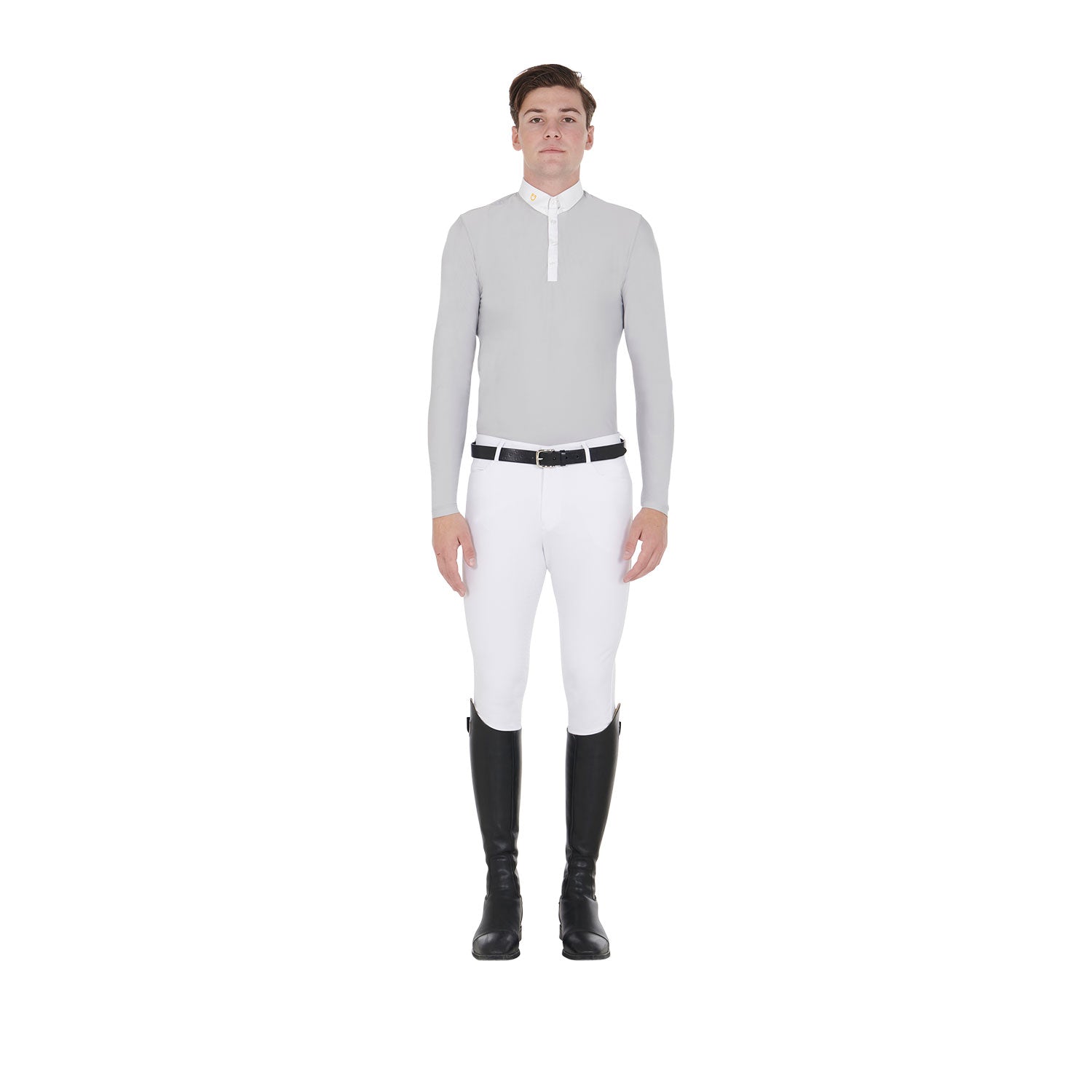 Equestro polo uomo equestro manica lunga modello warm+ - Colore GREY