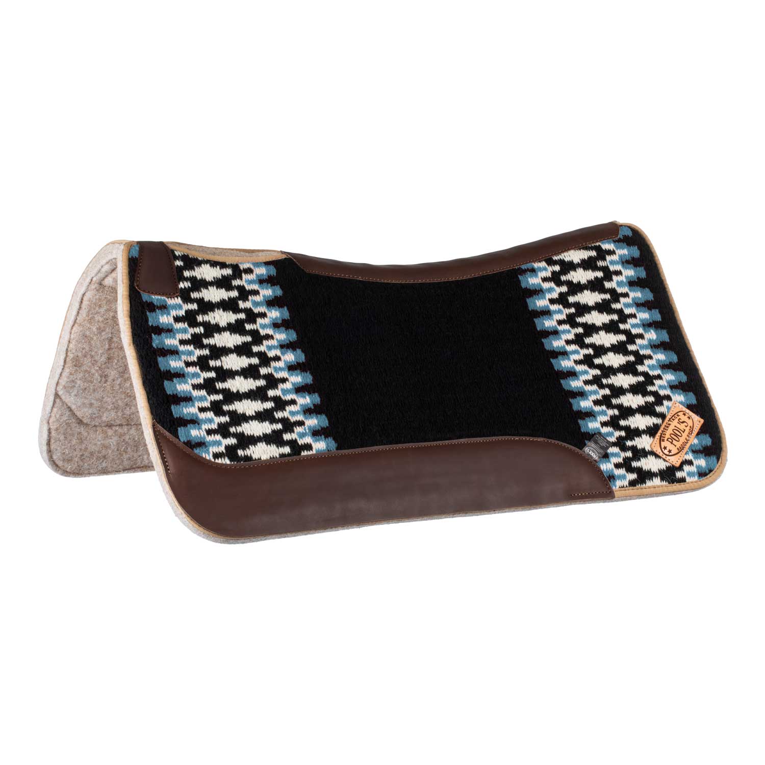 Pool's western saddle pad - Colore BLACK/WHITE/LIGHT BLUE