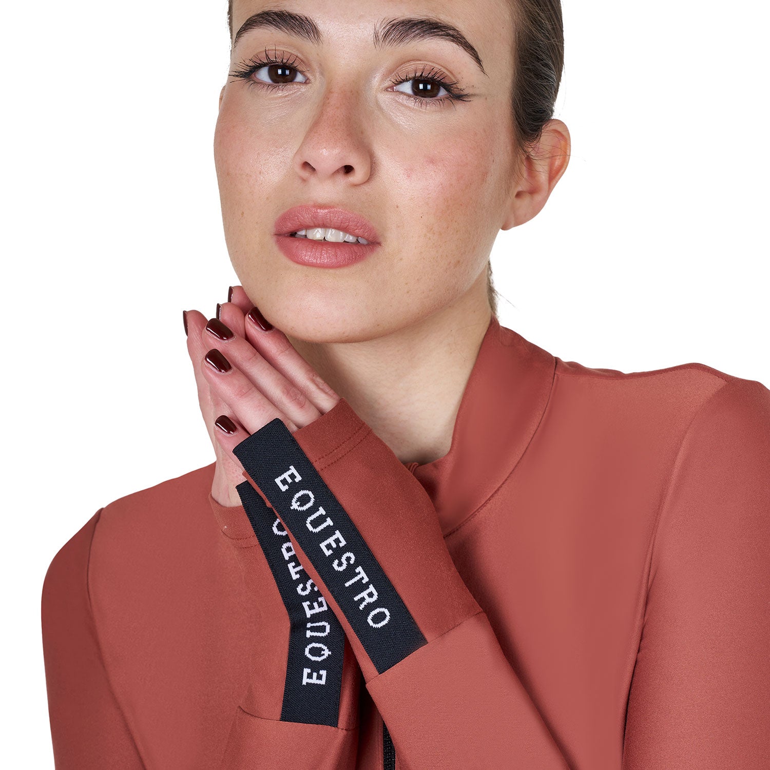 Equestro woman technical training polo - Colore REDWOOD (18-1443)