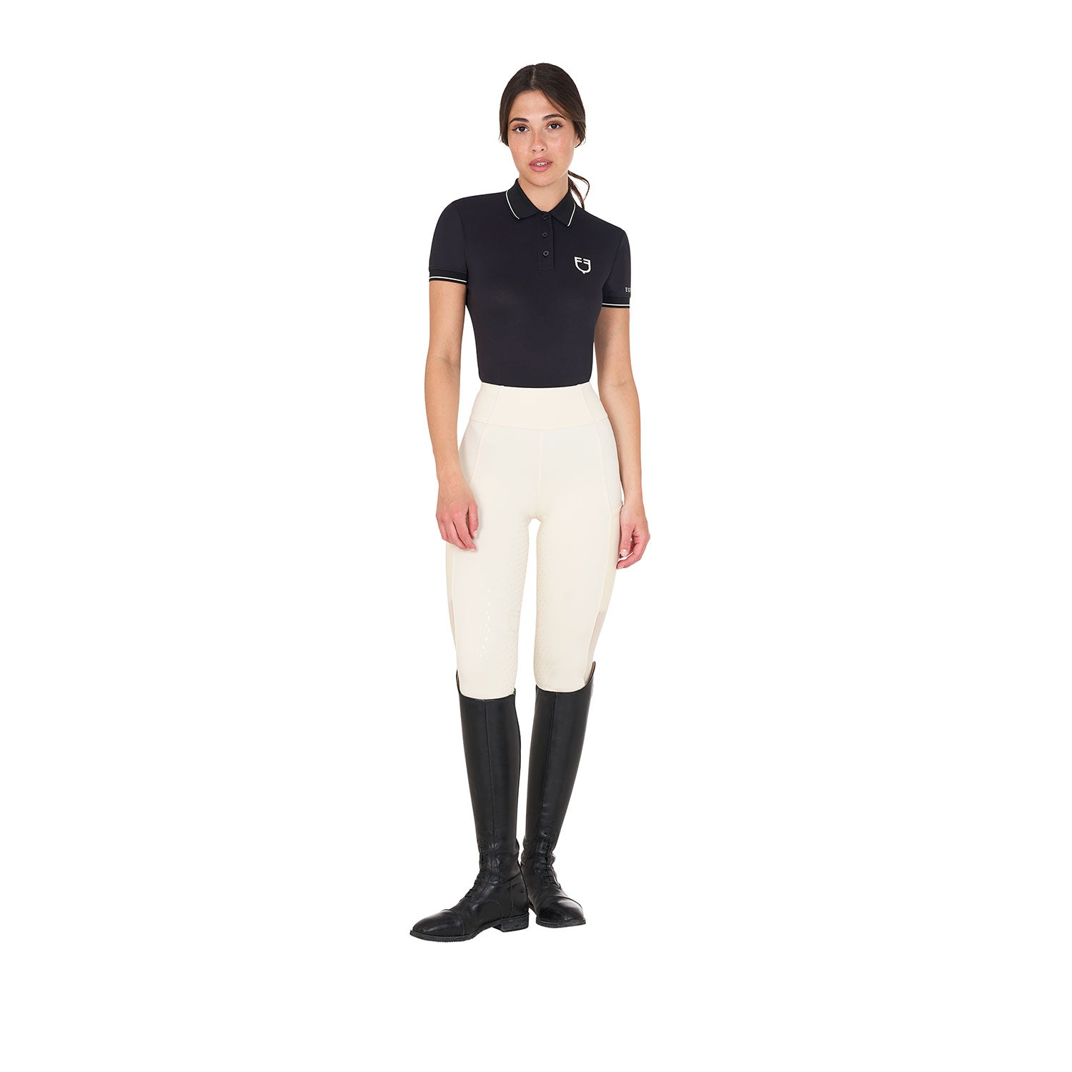 Equestro technical woman training polo - Colore BLACK