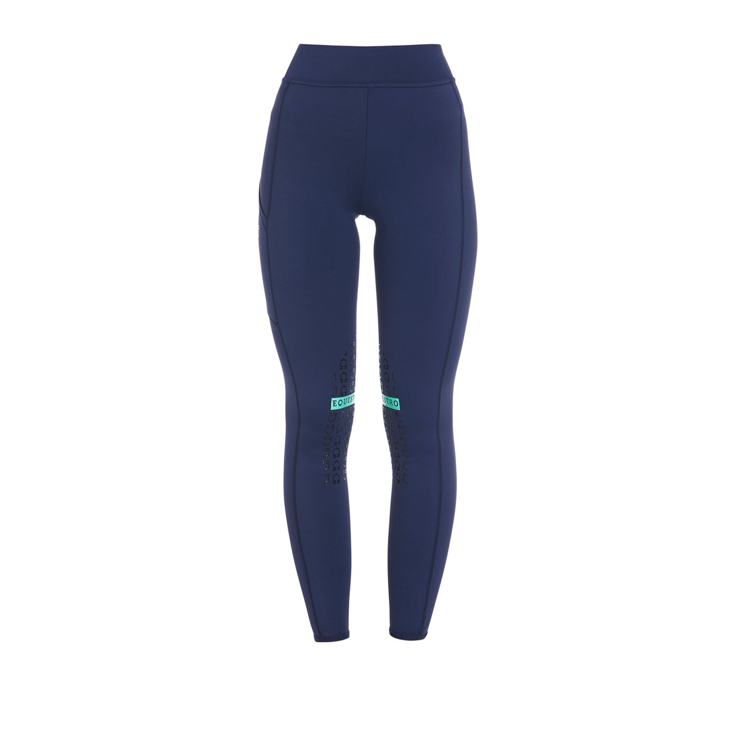 Equestro leggings equestro modello kao light tessuto tecnico elasticizzato - Colore NAVY/EMERALD 333C