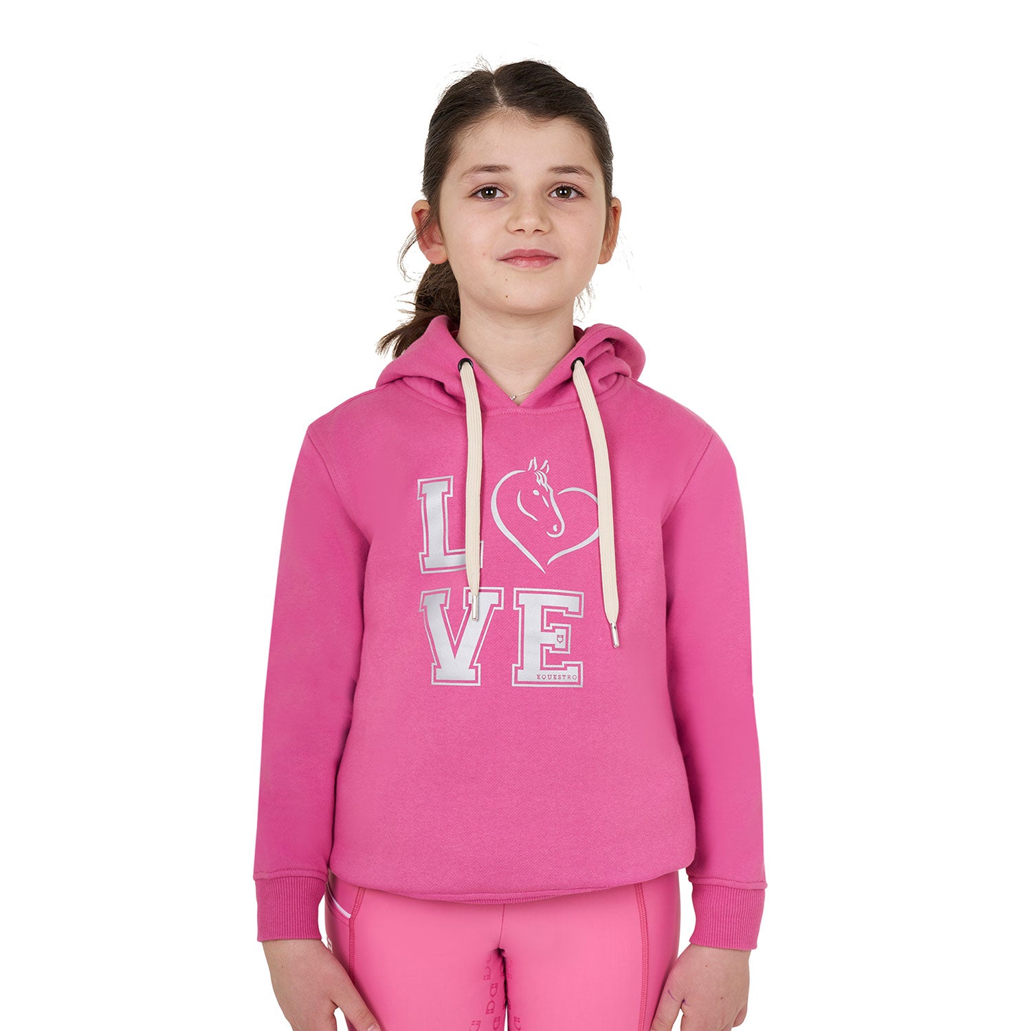 Equestro girl's winter love hoodie - neutra