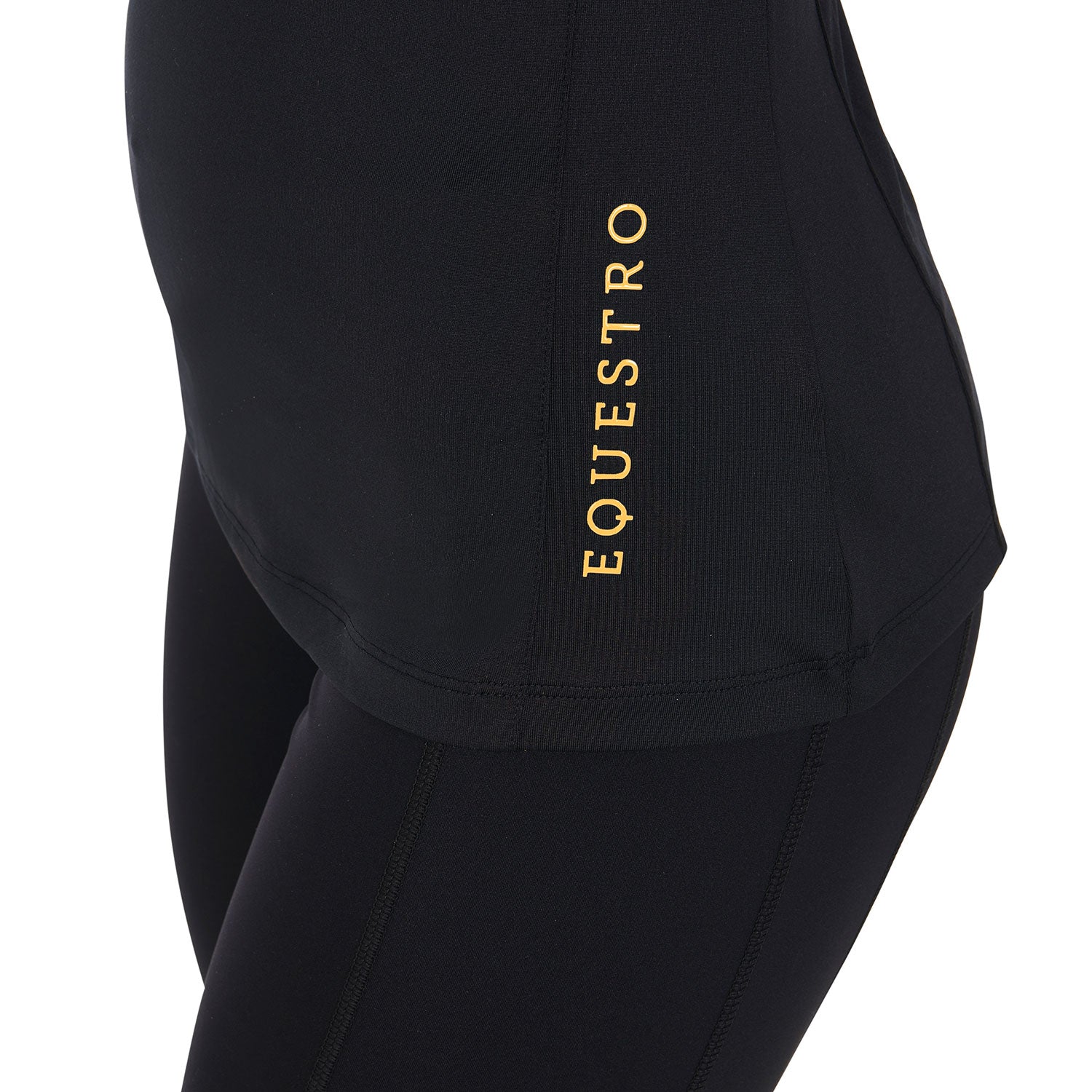 Equestro base layer donna equestro manica corta in tessuto tecnico - Colore BLACK/YELLOW 1235C