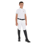 Equestro boy's competition polo ss flag equestroxfise - Colore WHITE