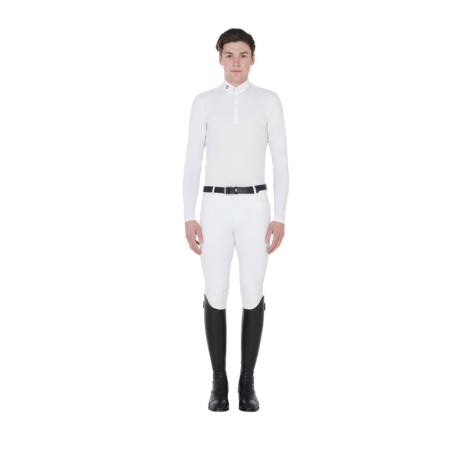 Equestro polo uomo manica lunga modello "nestor" - Colore WHITE