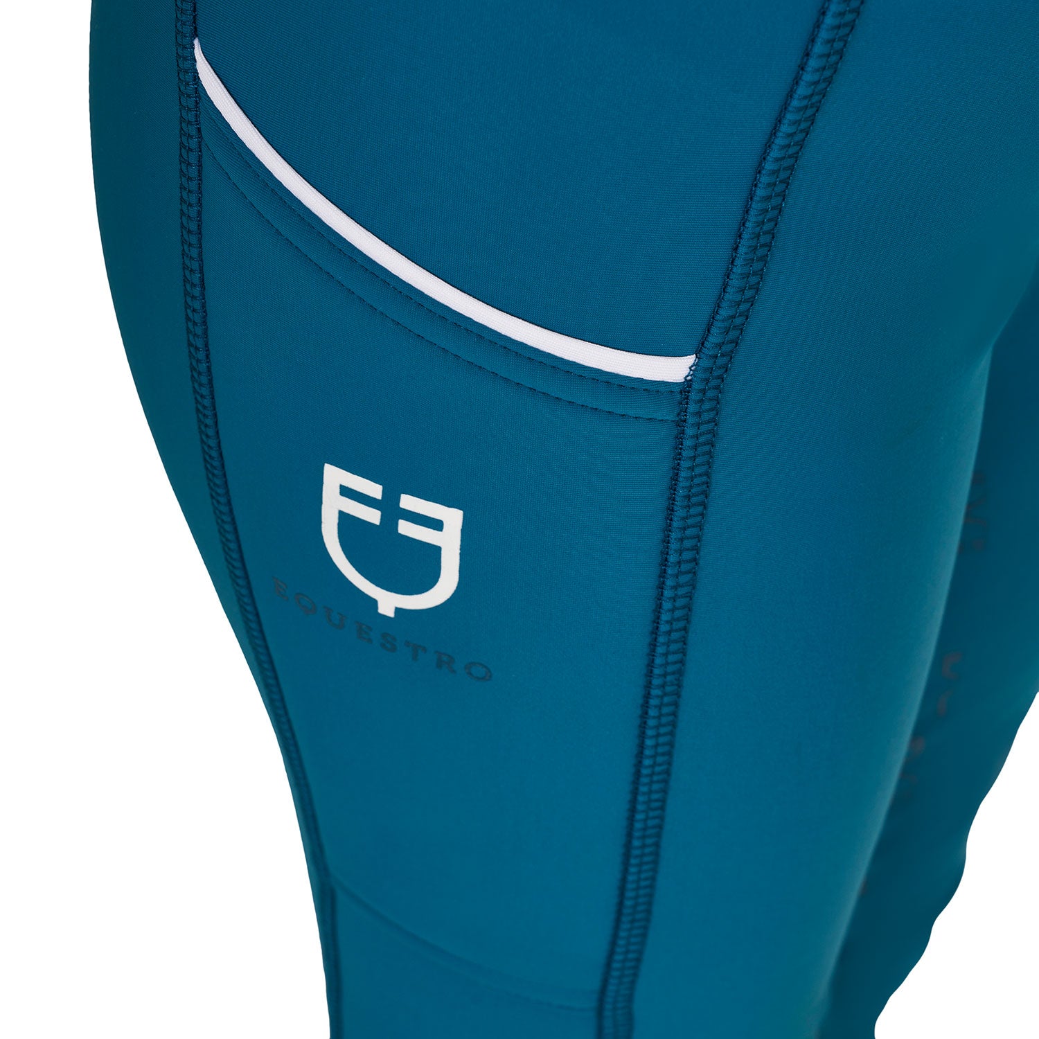 Equestro girl's fleece lining classic leggings - Colore BLUE CORAL (19-4526)