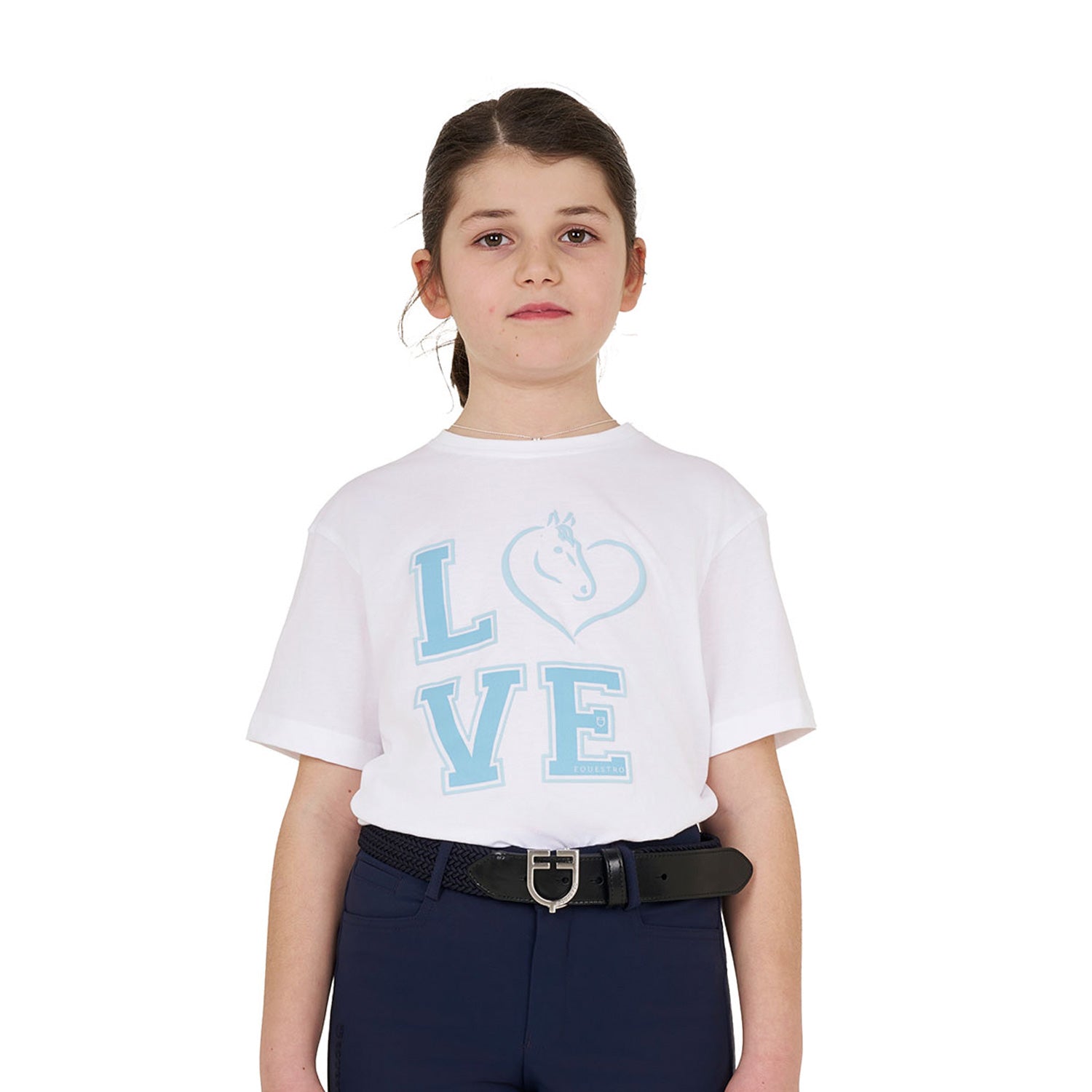 Equestro girl's love cotton t-shirt - neutra