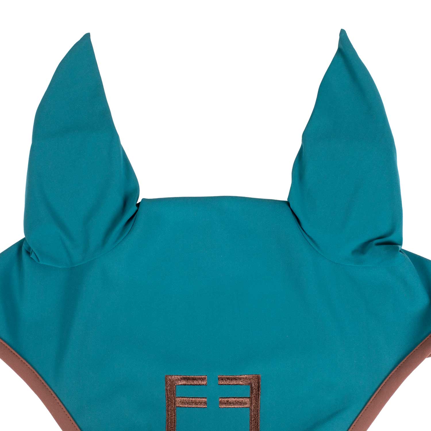 Equestro wave quilting fly veil - Colore BLUE CORAL (19-4526)/MARRON (18-1415)