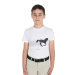 Equestro horse pois boy t-shirt - Colore WHITE