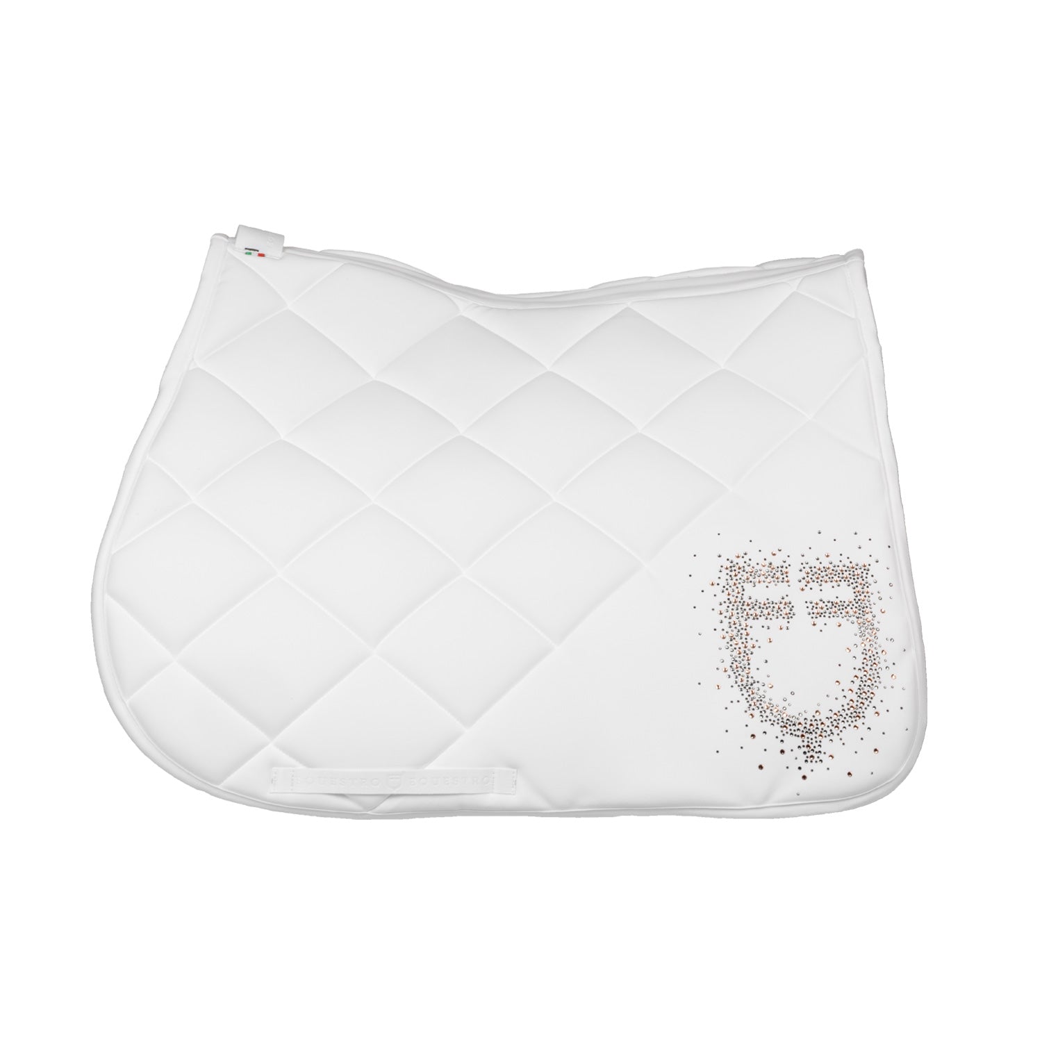 Equestro diamond logo jumping saddle pad - Colore WHITE